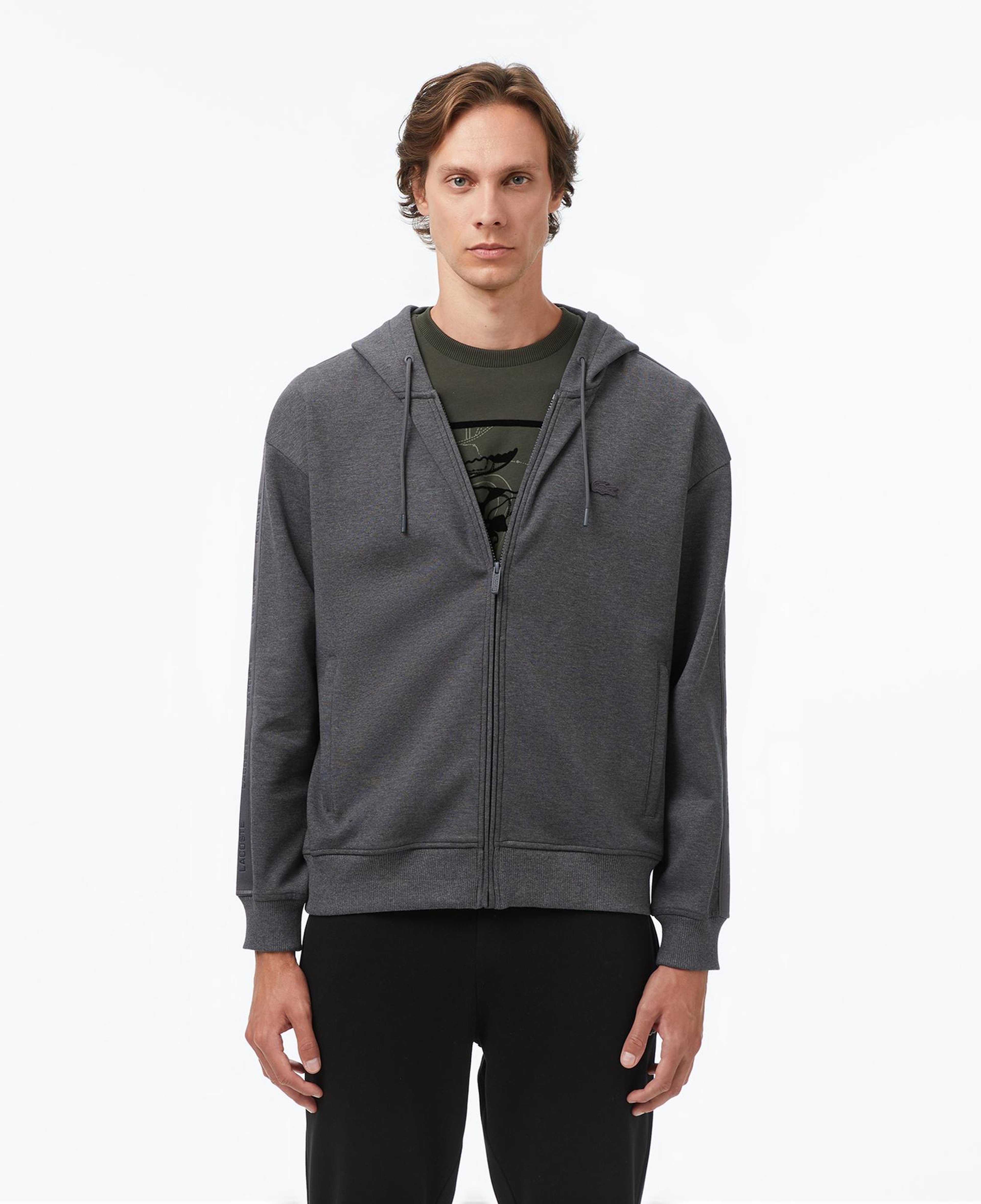 Lacoste Erkek Relaxed Fit Kapüşonlu Gri Sweatshirt