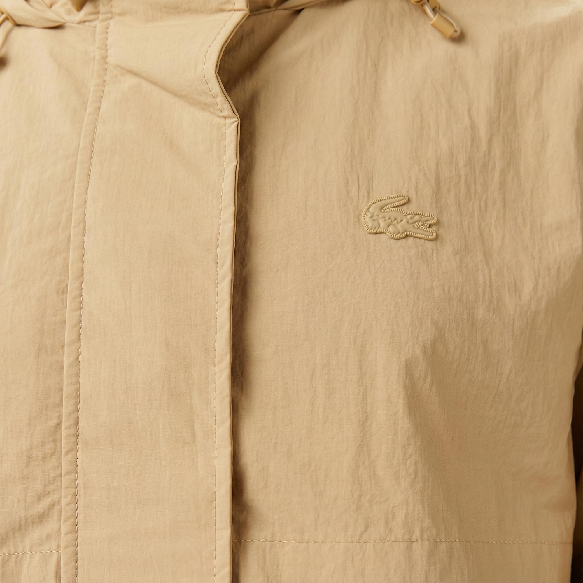 Lacoste Kadın Kapüşonlu Bej Mont