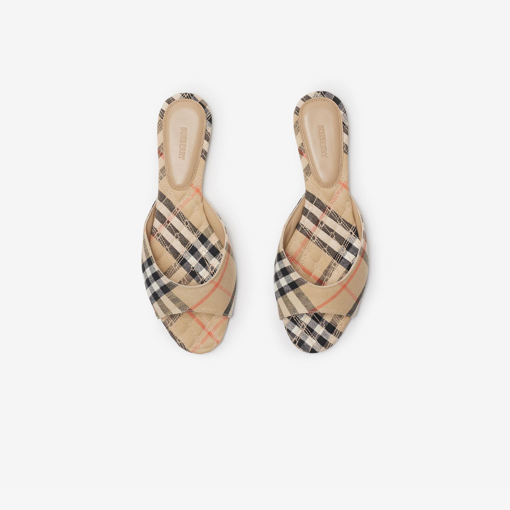 Burberry Mule Linen Blend Mews Kadın Bej Terlik