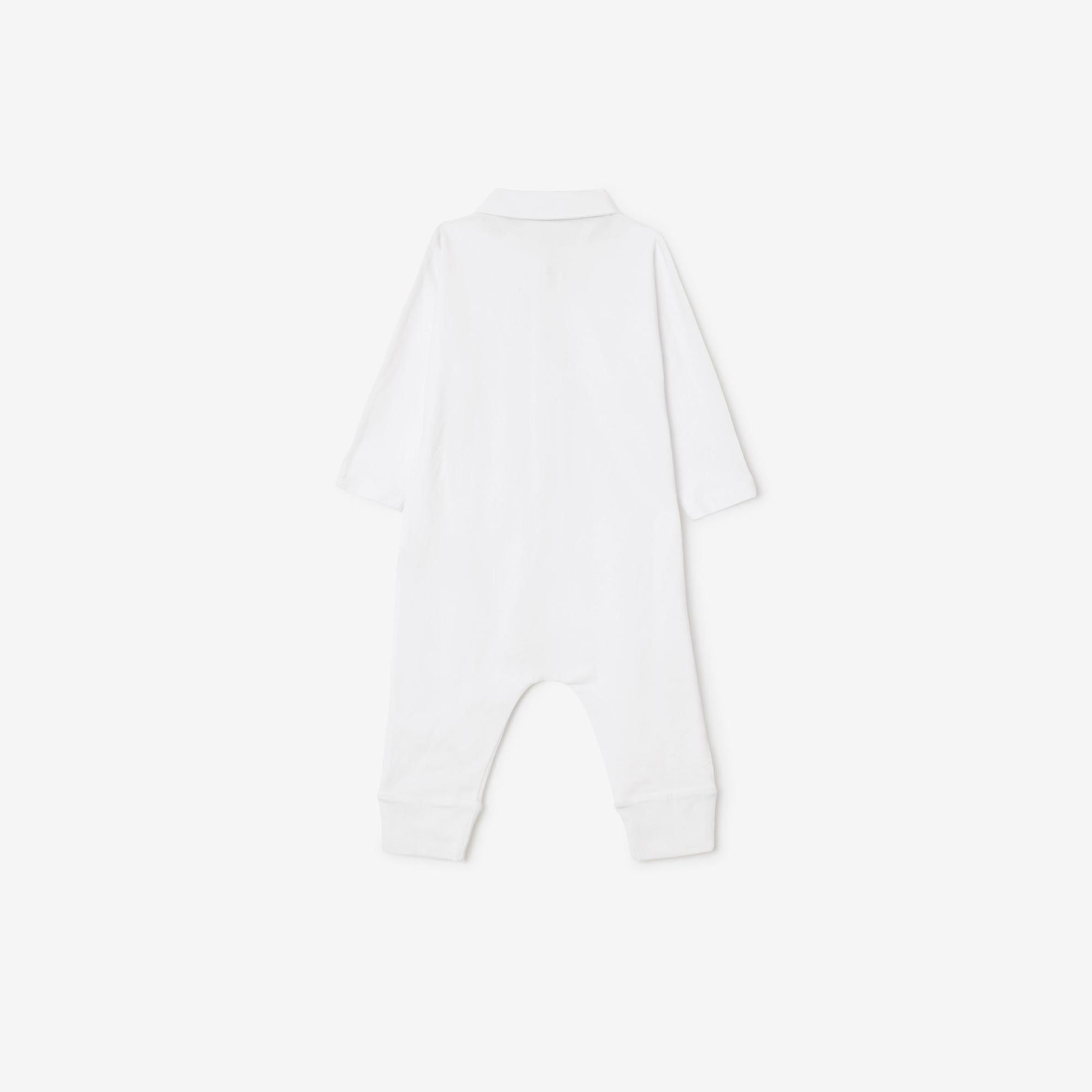 Burberry Hamilton Set Stretch Cotton Three-Piece Çocuk Beyaz Bebek Takımı