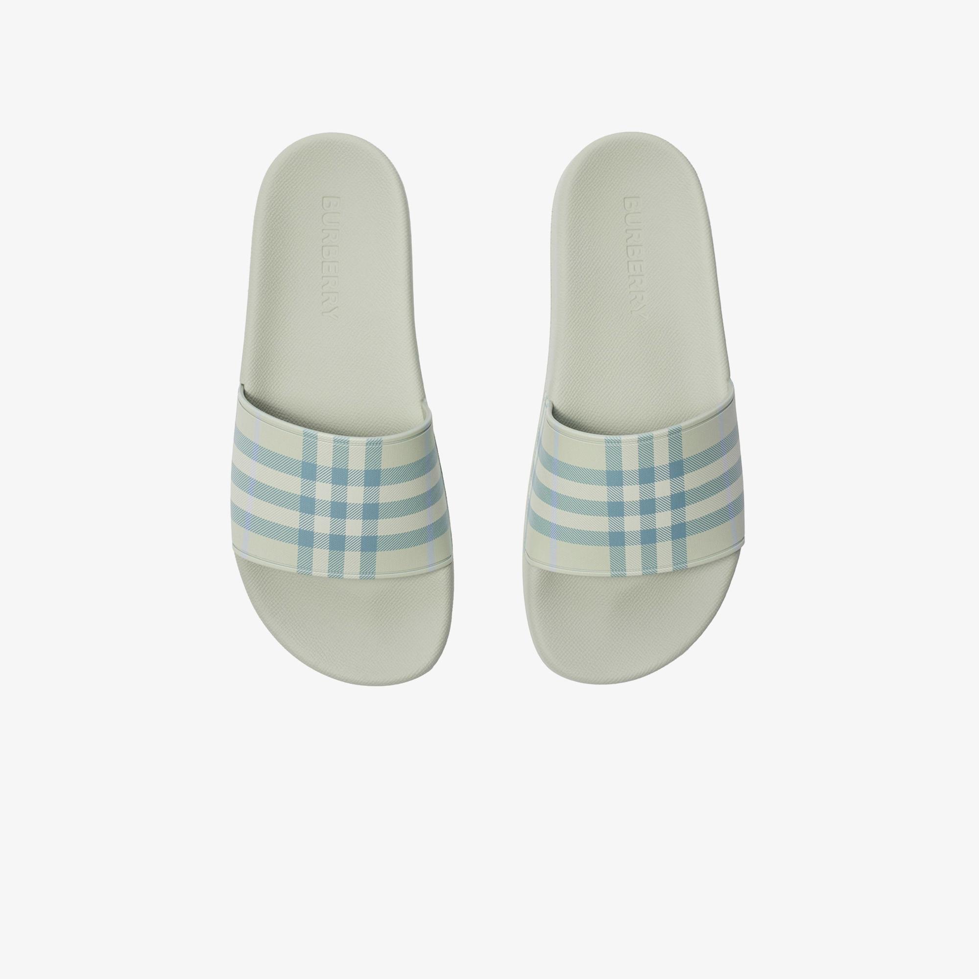 Burberry Furley Check Kadın Yeşil Terlik