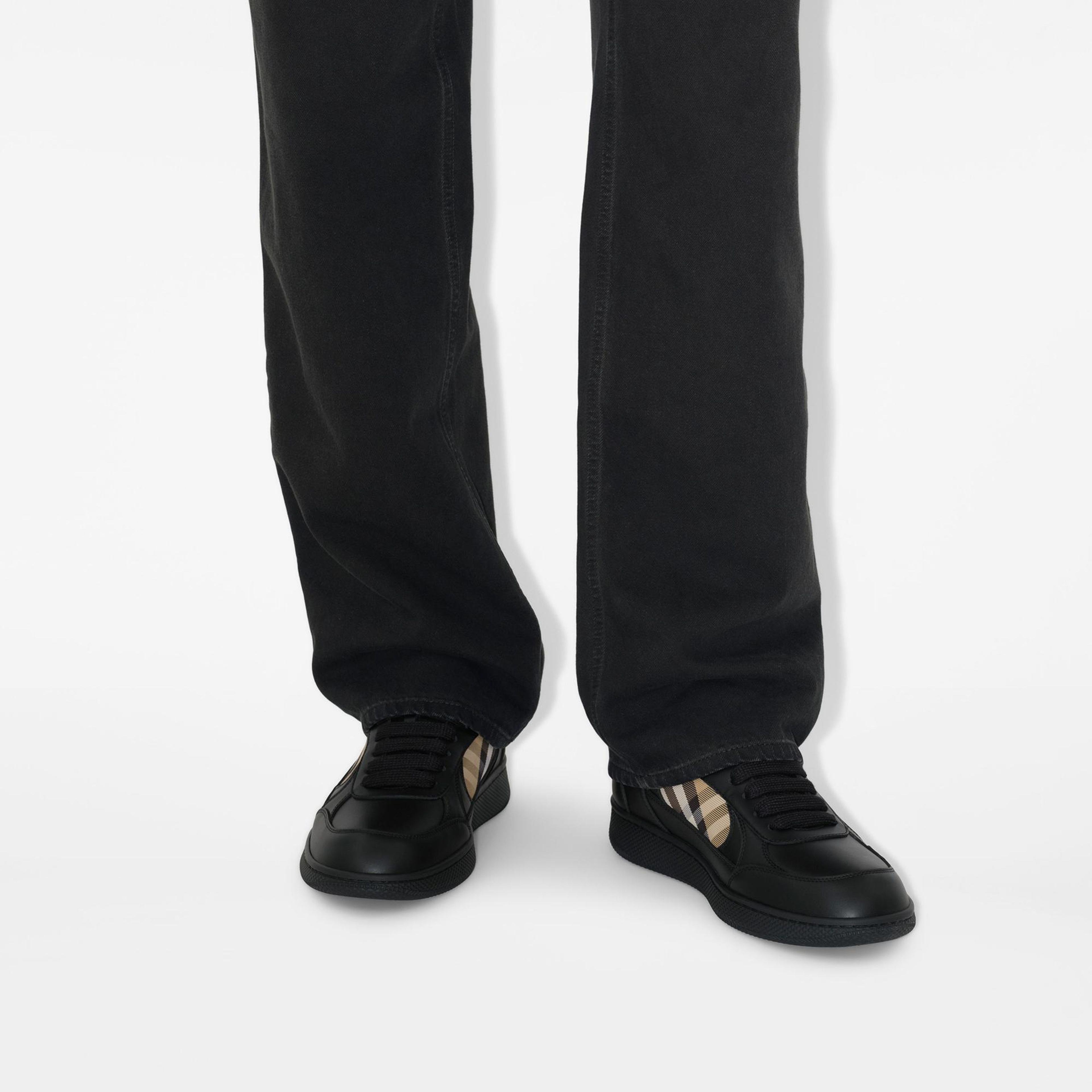 Burberry Mix Leather And Terrace Erkek Siyah Sneaker