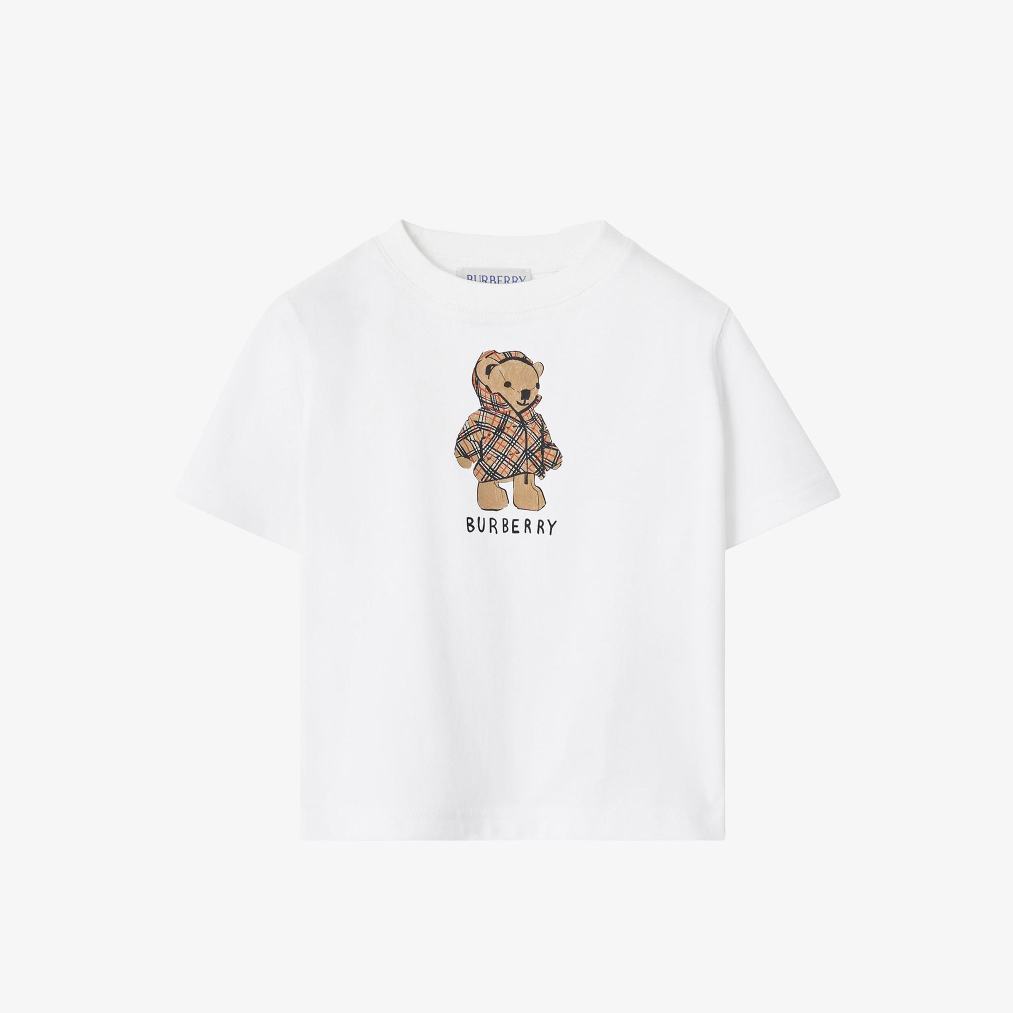 Burberry Cedar Teddy Çocuk Beyaz T-Shirt