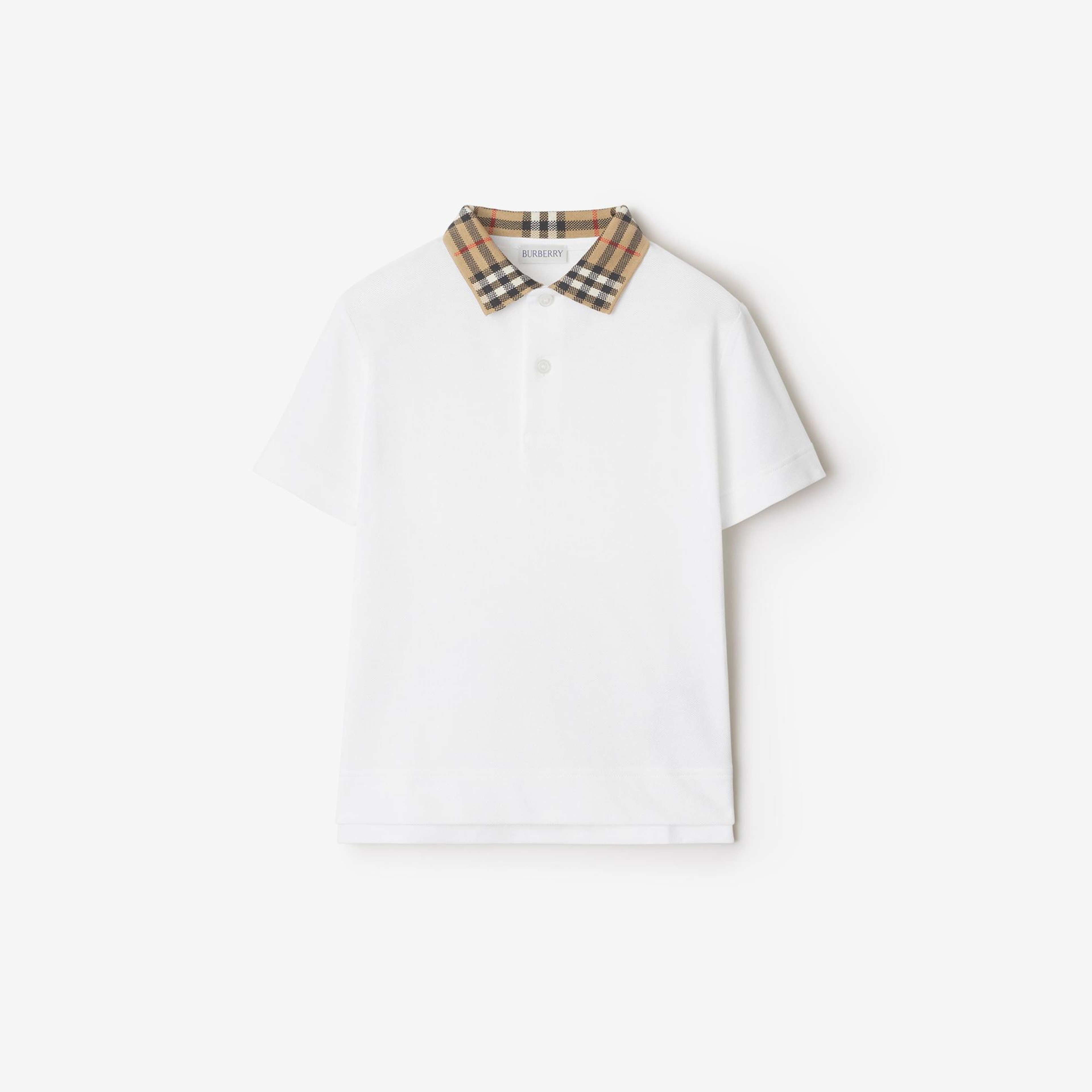Burberry Johane Collar Cotton Çocuk Beyaz Polo