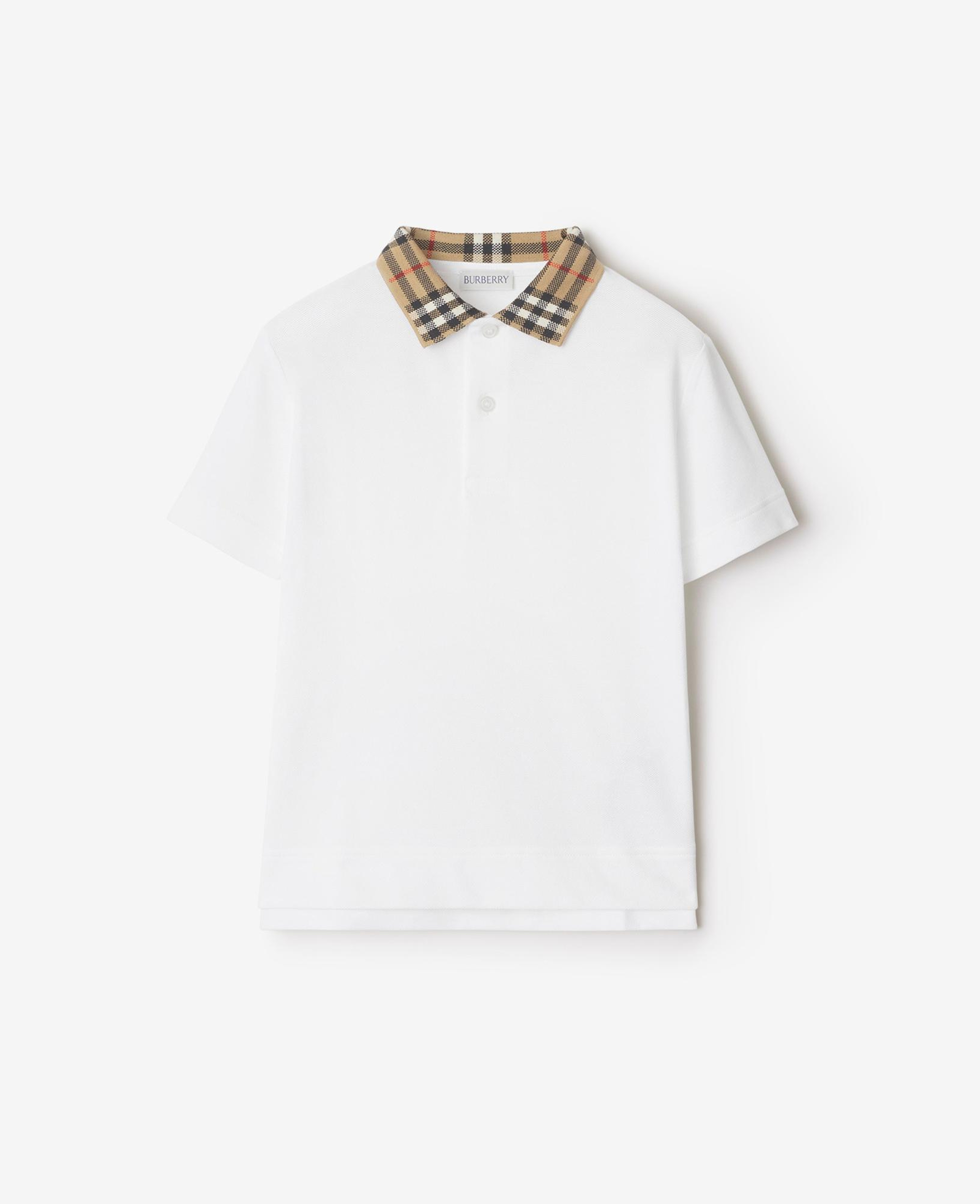 Burberry Johane Collar Cotton Çocuk Beyaz Polo