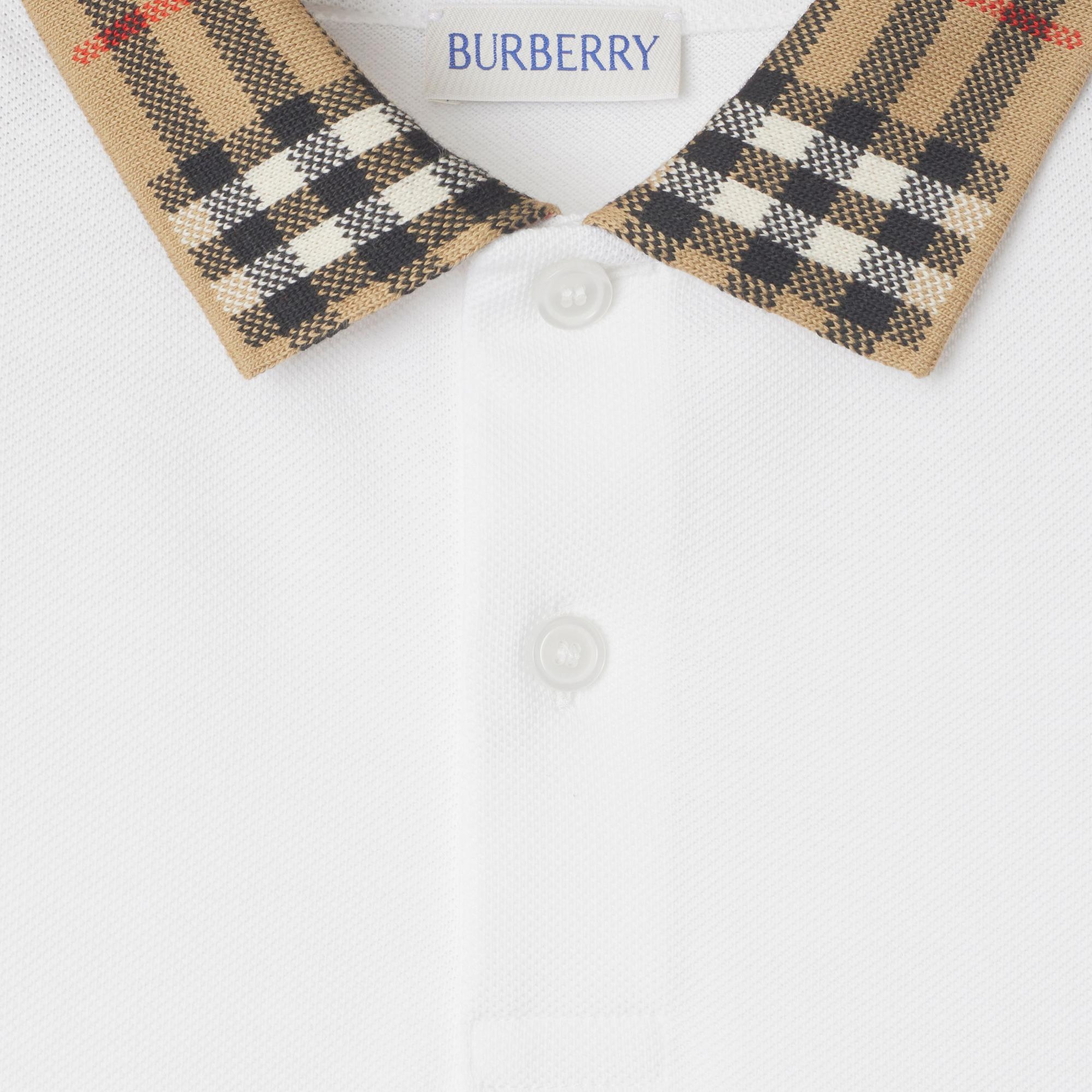 Burberry Johane Collar Cotton Çocuk Beyaz Polo