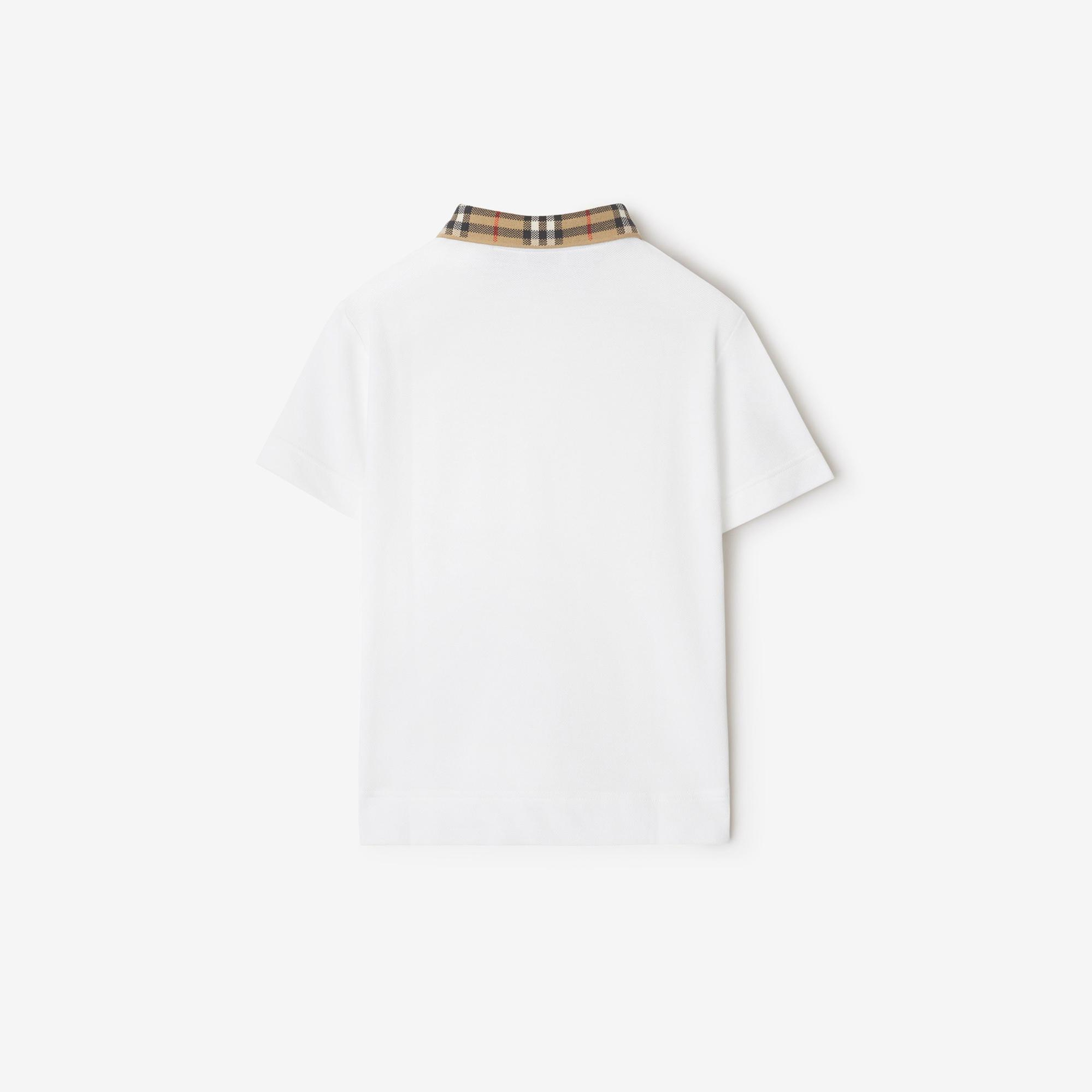 Burberry Johane Collar Cotton Çocuk Beyaz Polo