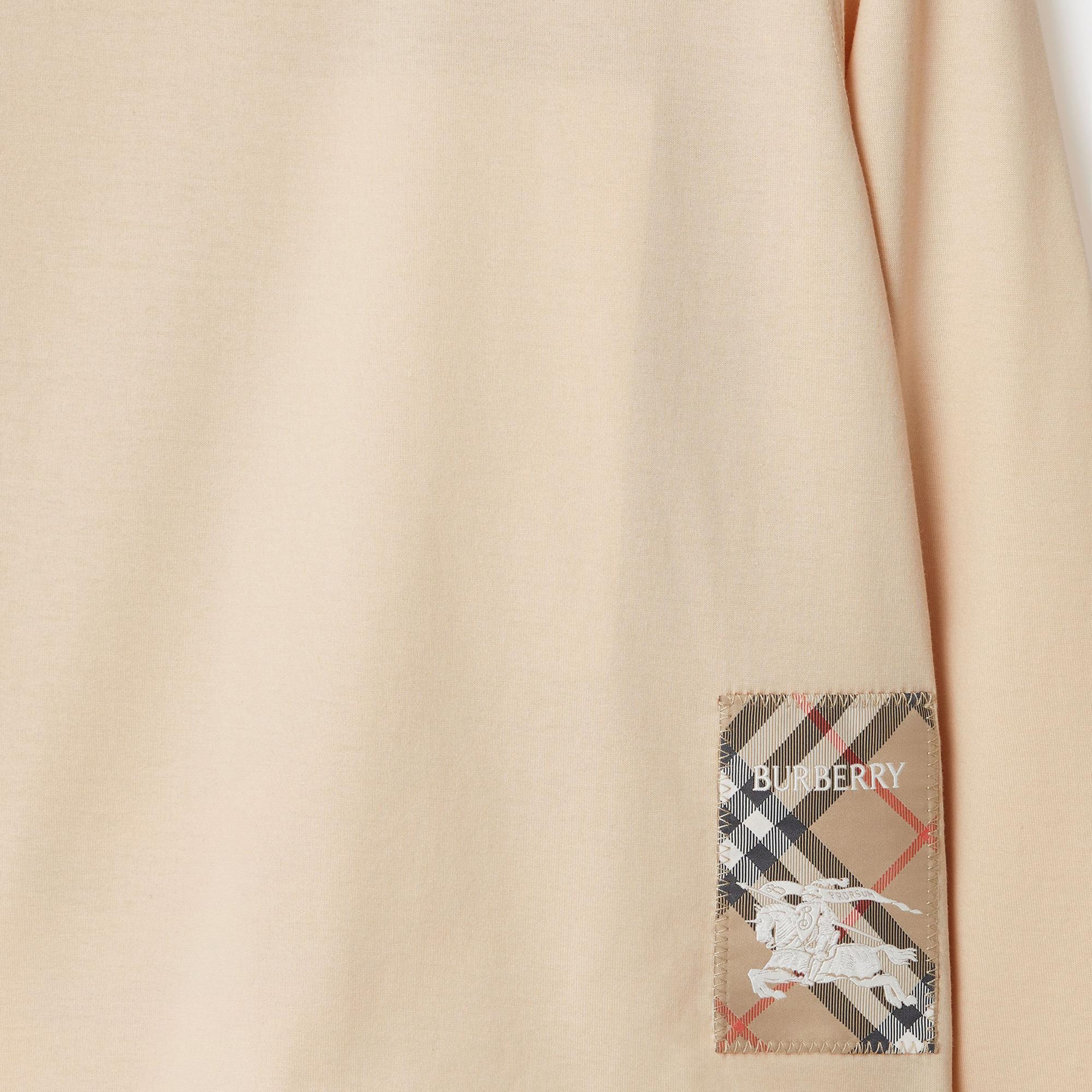 Burberry Kooper Label Cotton Top Çocuk Krem T-Shirt