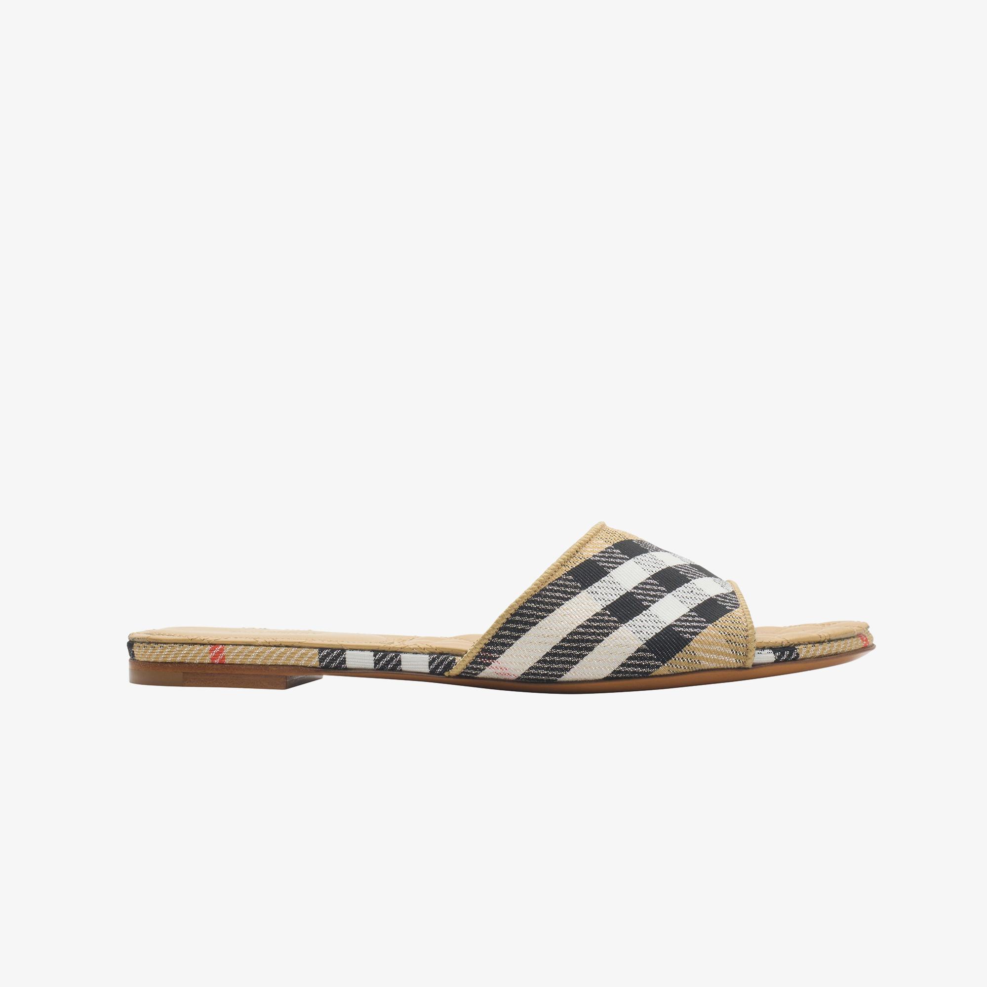 Burberry Sloane Check Kadın Bej Terlik