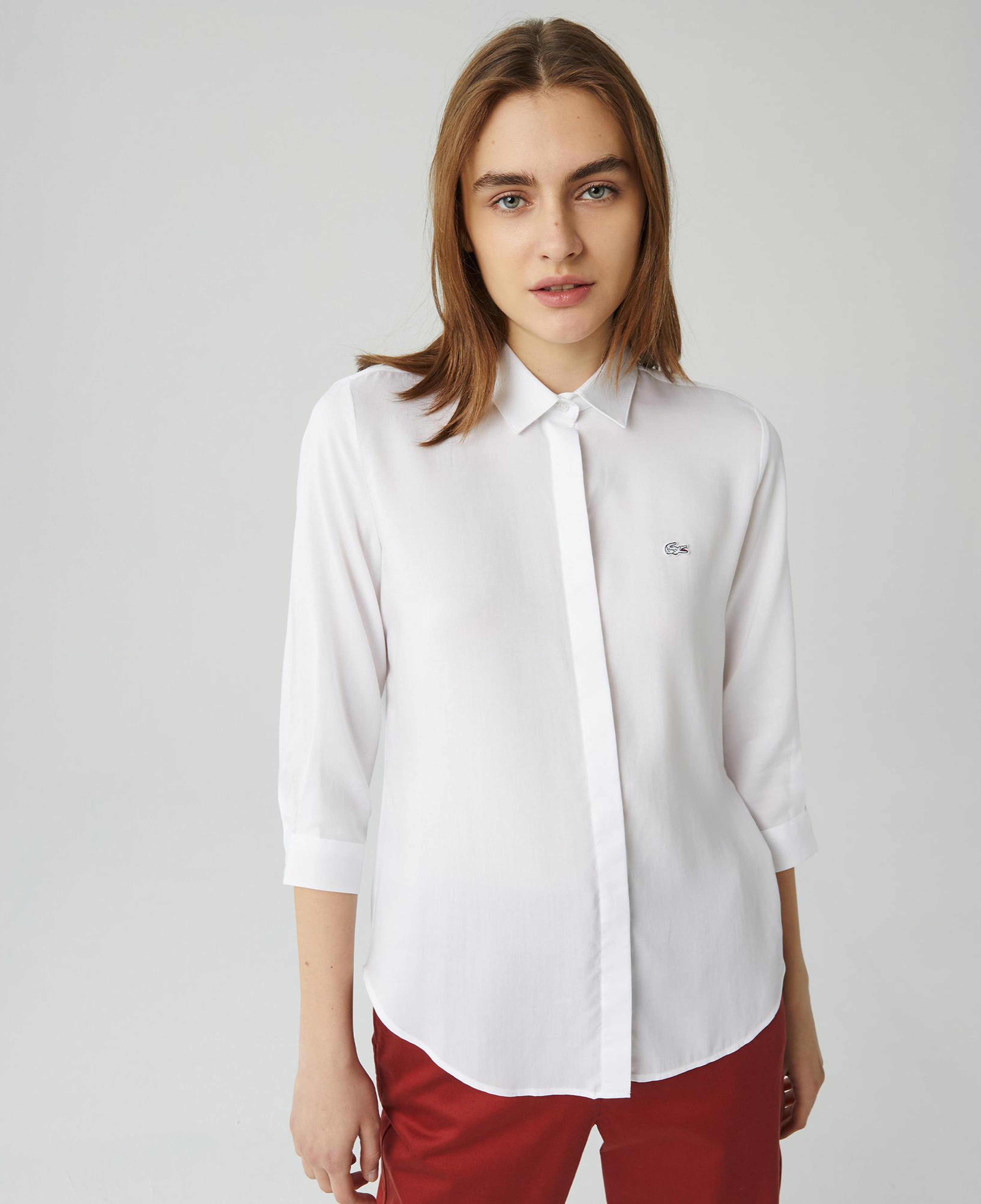 Lacoste Kadın Relaxed Fit Beyaz Gömlek