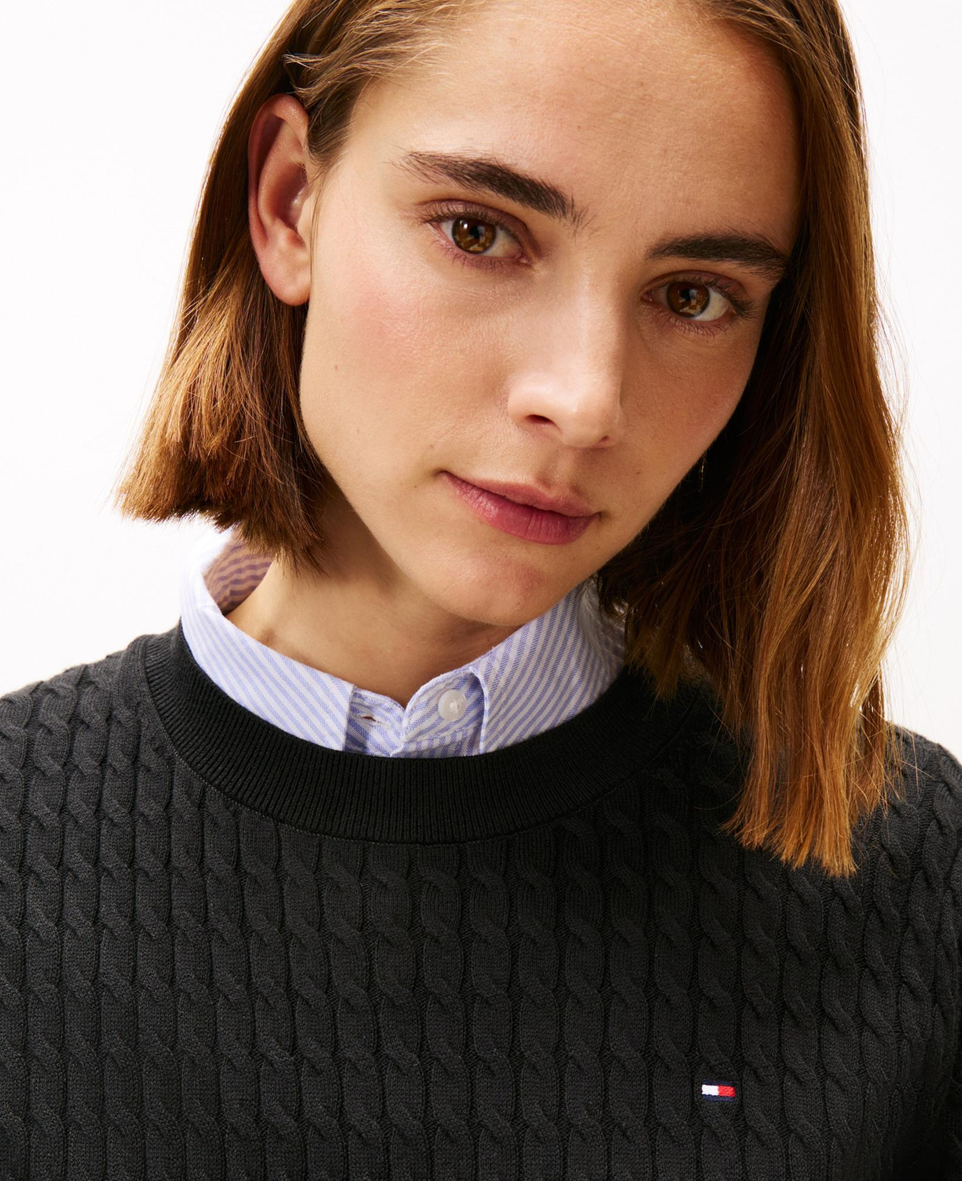 Tommy Hilfiger Cable Kadın Siyah Kazak