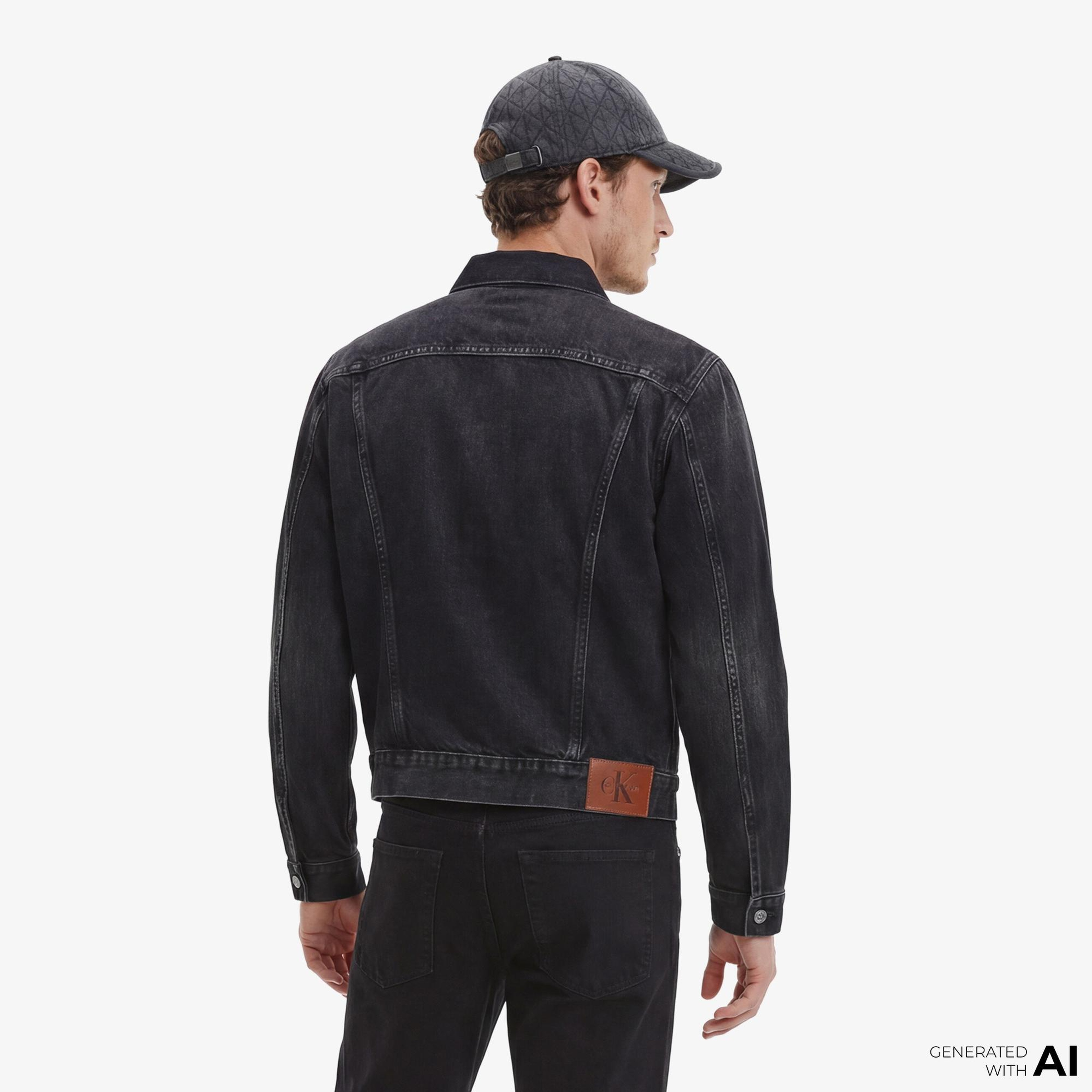 Calvin Klein Black Classic Trucker Erkek Siyah Ceket