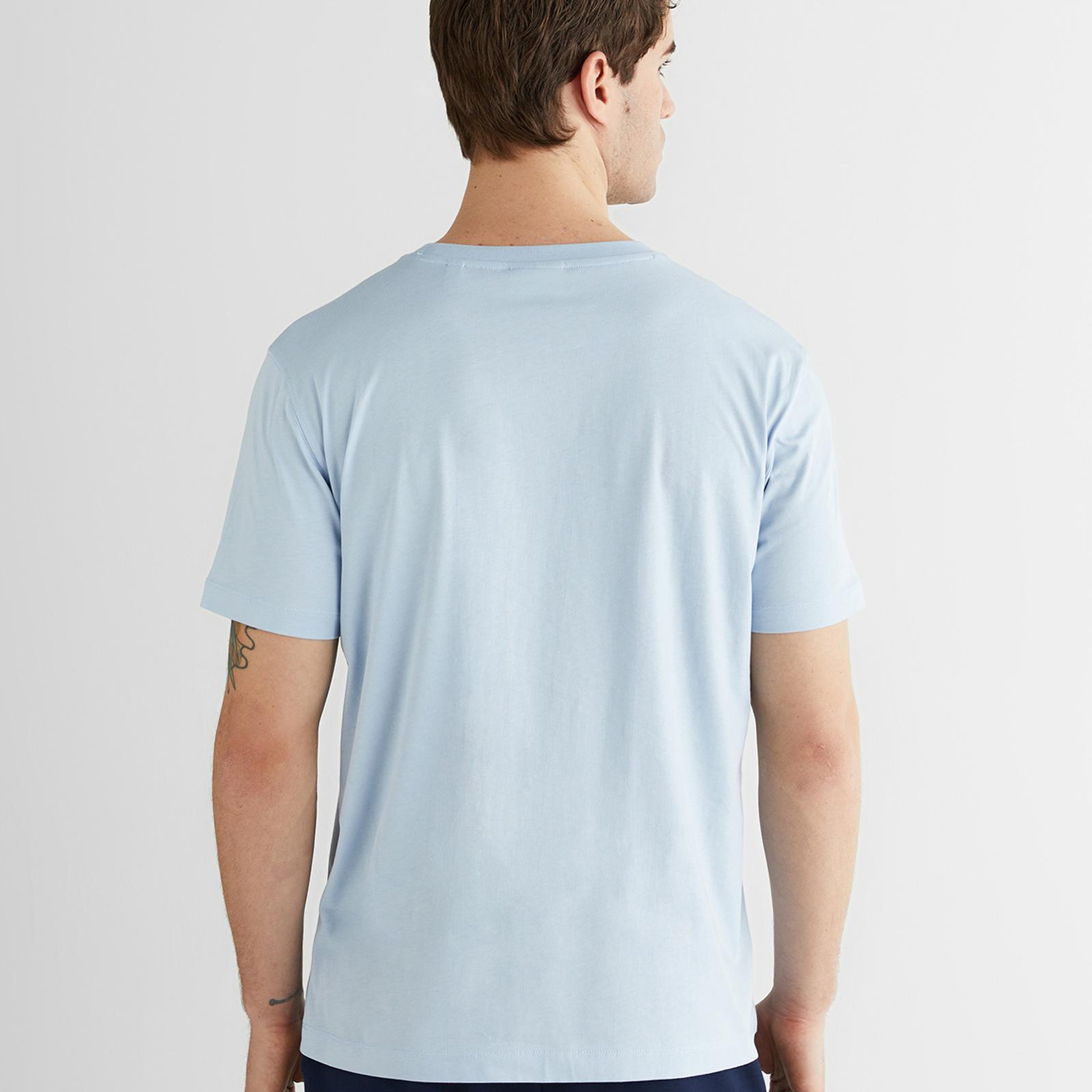 GANT Erkek Mavi Baskılı Kısa Kollu T-Shirt