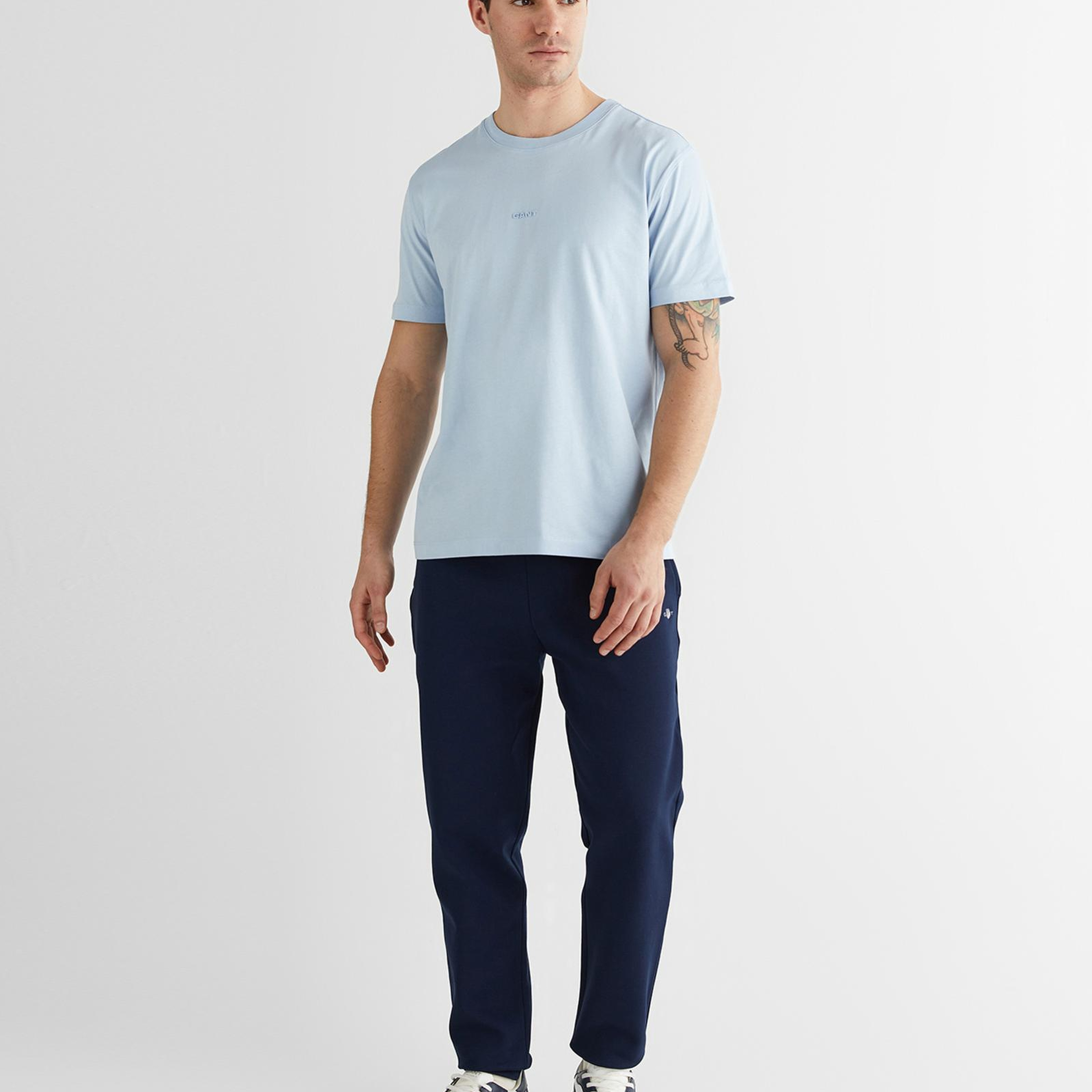 GANT Erkek Mavi Baskılı Kısa Kollu T-Shirt