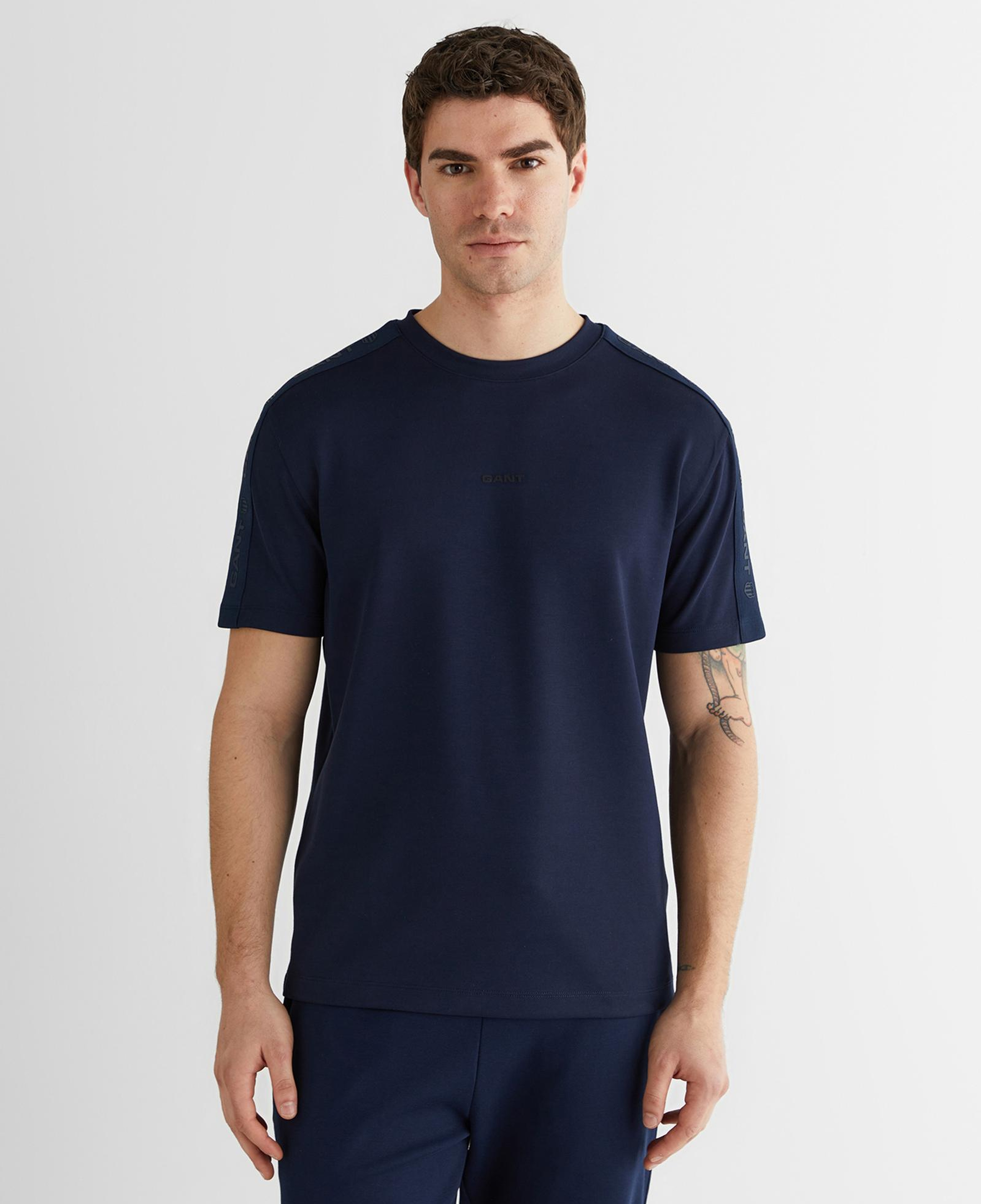 GANT Erkek Lacivert Baskılı Kısa Kollu T-Shirt