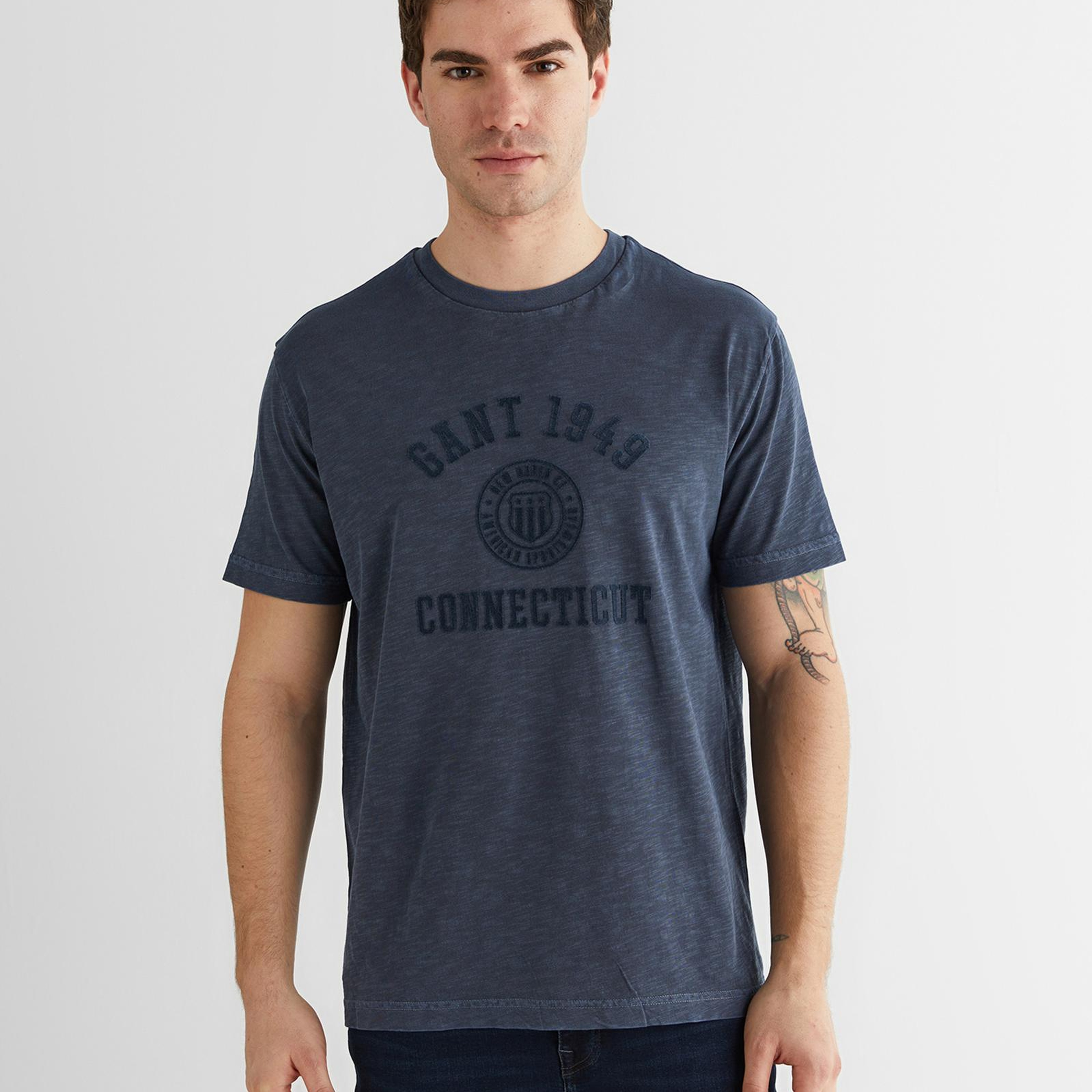 GANT Erkek Lacivert Baskılı Kısa Kollu T-Shirt