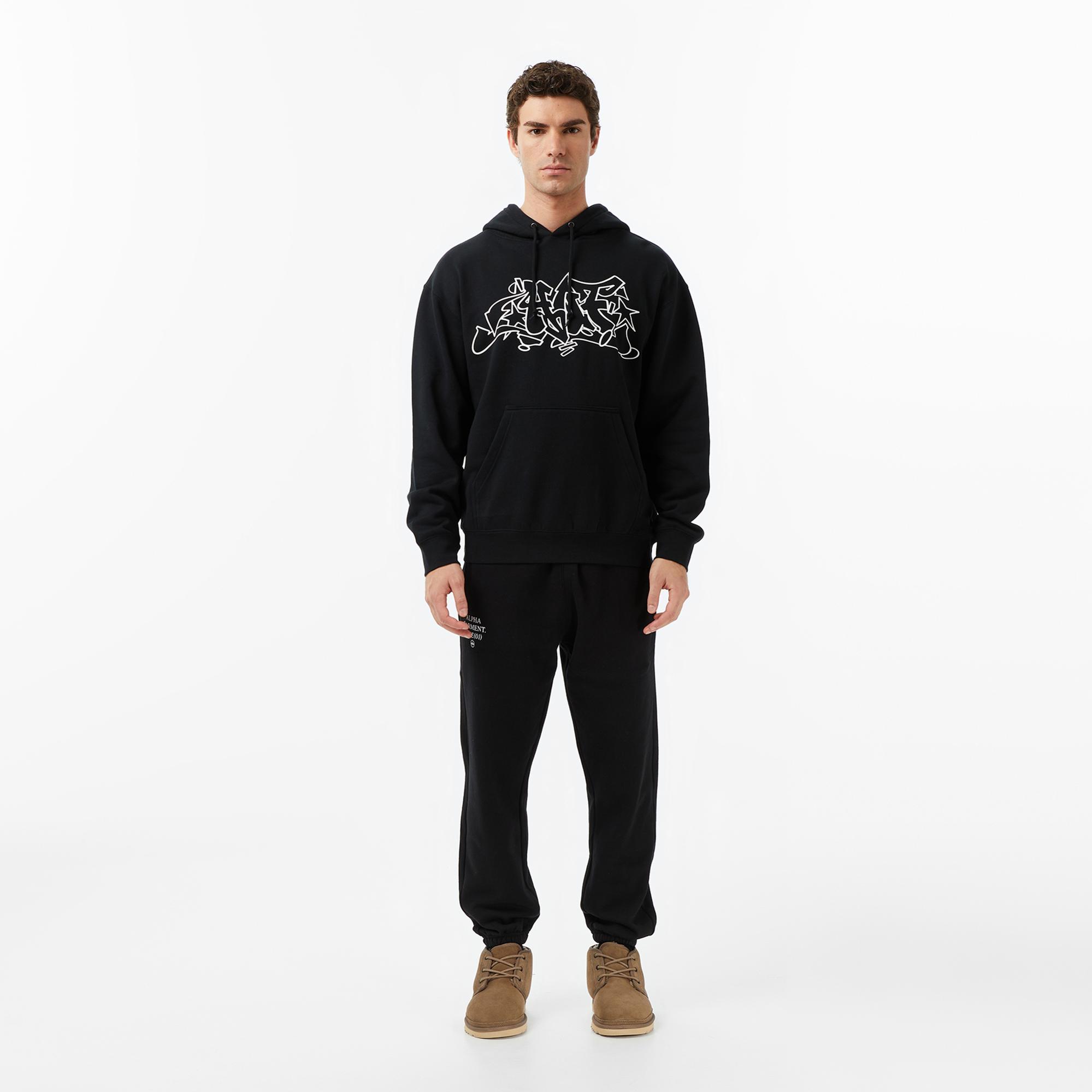 Huf Outlines Pullover Erkek Siyah Sweatshirt