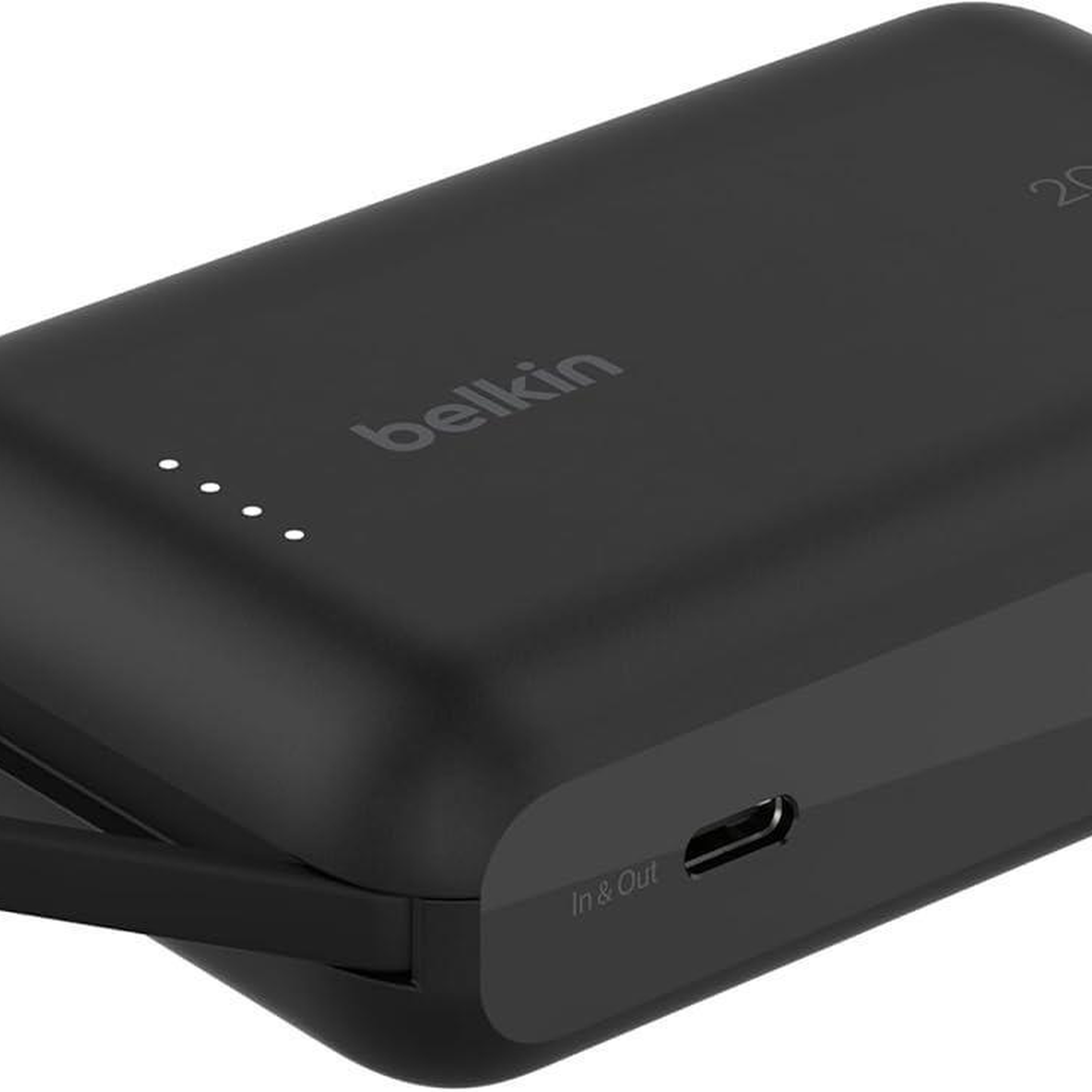 Belkin BoostCharge Powerbank, Entegre Type-C Kablolu 10K PD 20W, Siyah