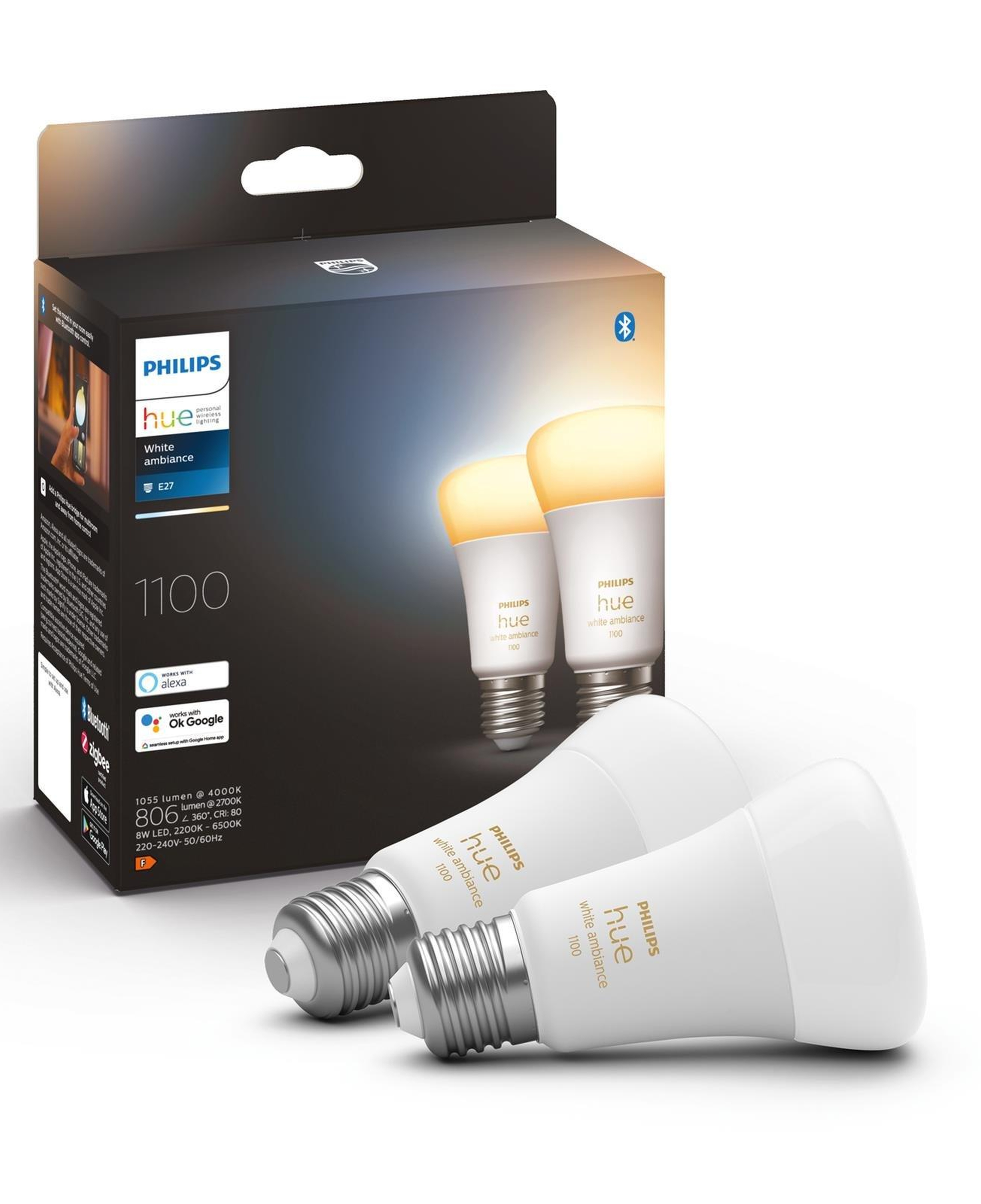 Philips HueWA 8-75W Beyaz Ambiyans Akıllı E27 Led Ampul 2'li Ekopaket