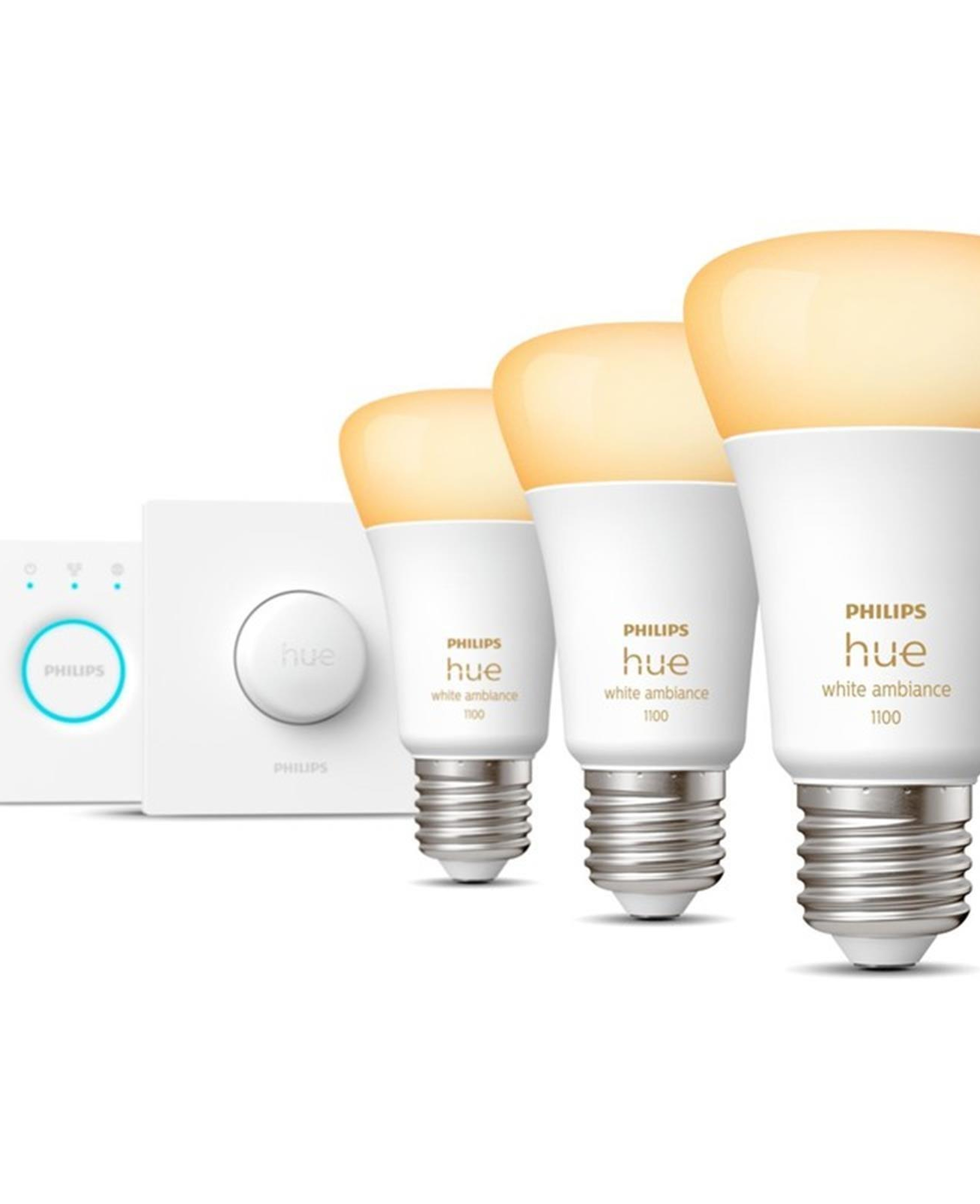 Philips HueWA 8-75W Beyaz Ambiyans Akıllı Led Ampul Başlangıç Seti 3'lü, Akıllı Butonlu, E27, Bluetooth Özellikli
