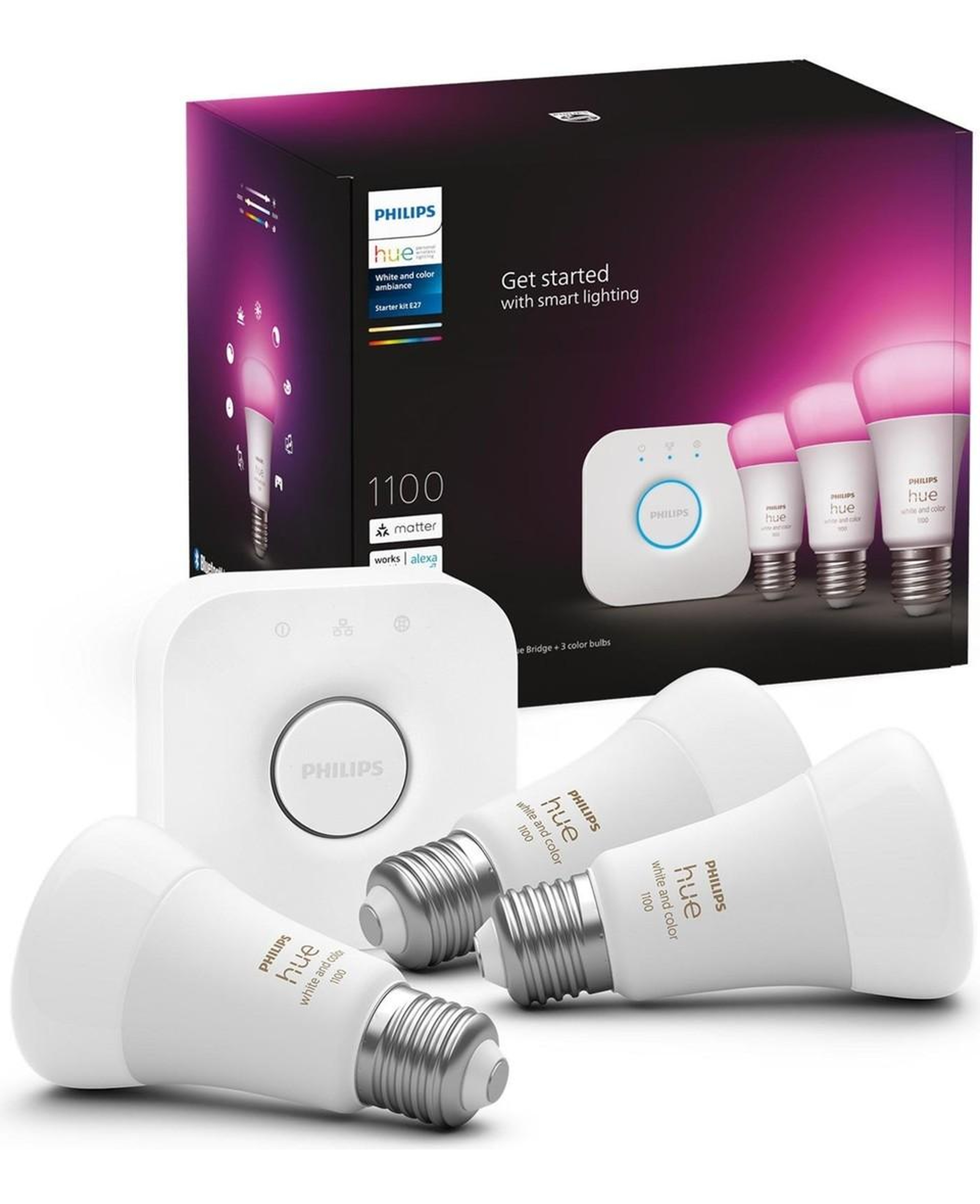 Philips Huewca 9W E27 Renkli Akıllı Ampul 3'lü Başlangıç Seti