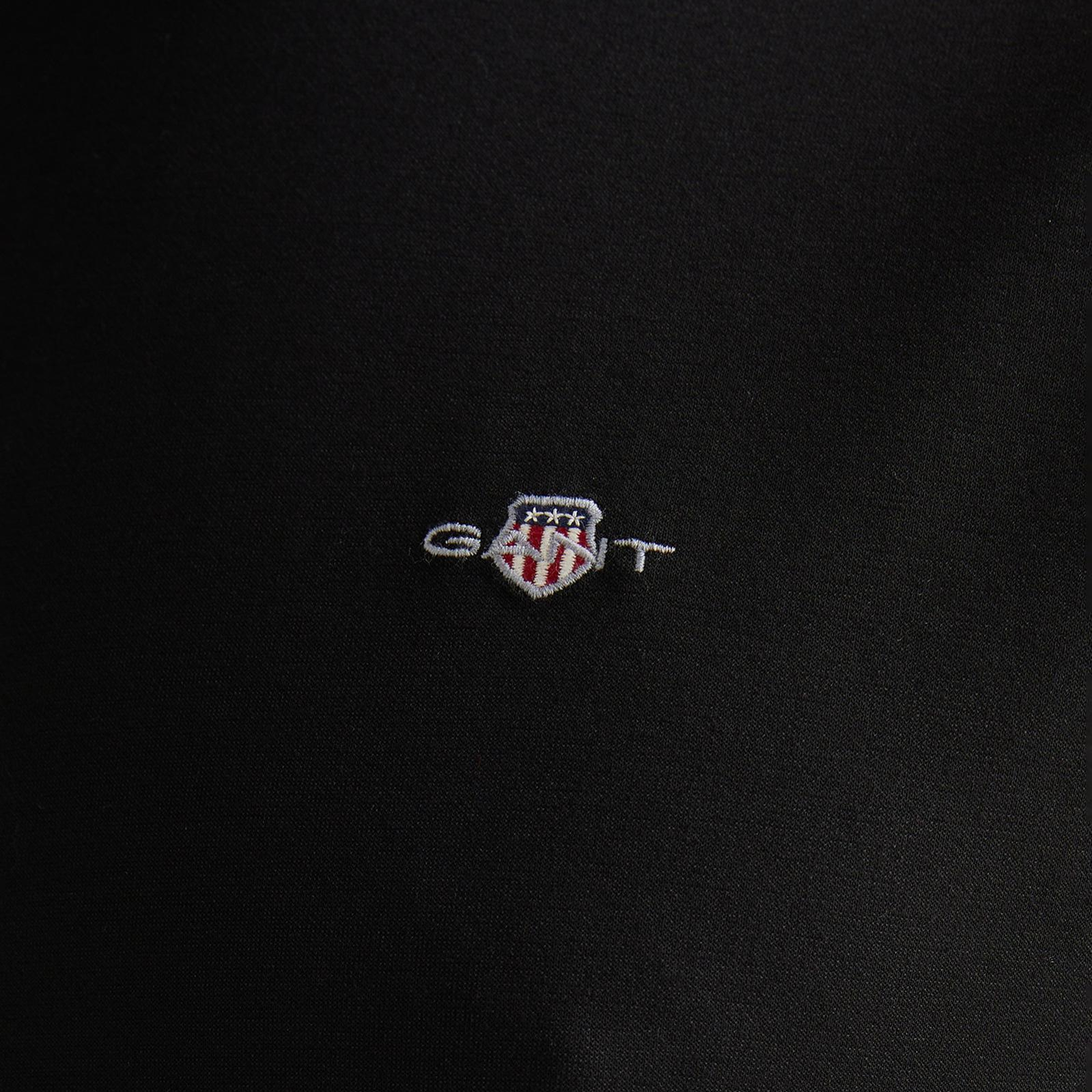 GANT Erkek Siyah Relaxed Fit Bisiklet Yaka T-Shirt