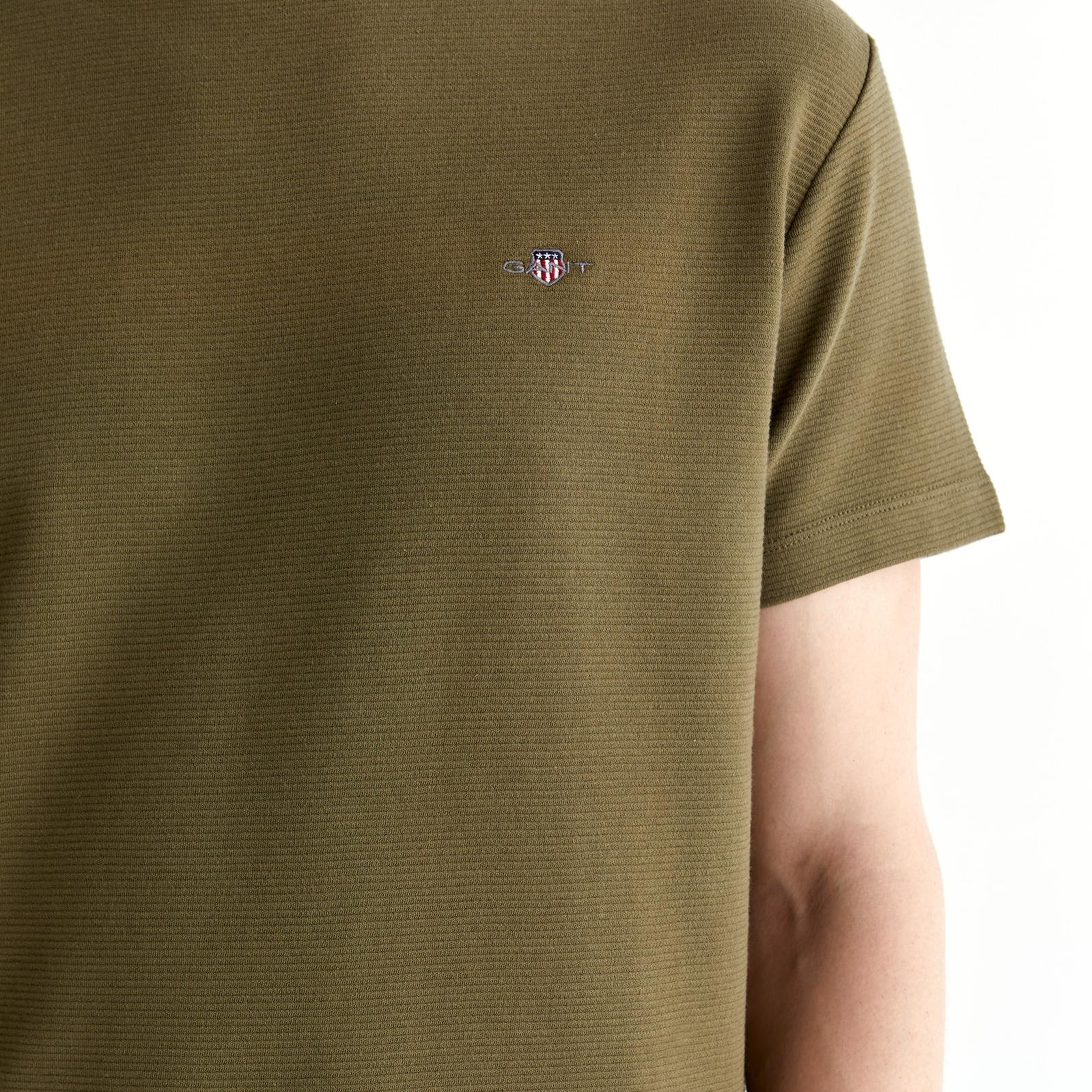 GANT Erkek Yeşil Regular Fit Bisiklet Yaka T-Shirt