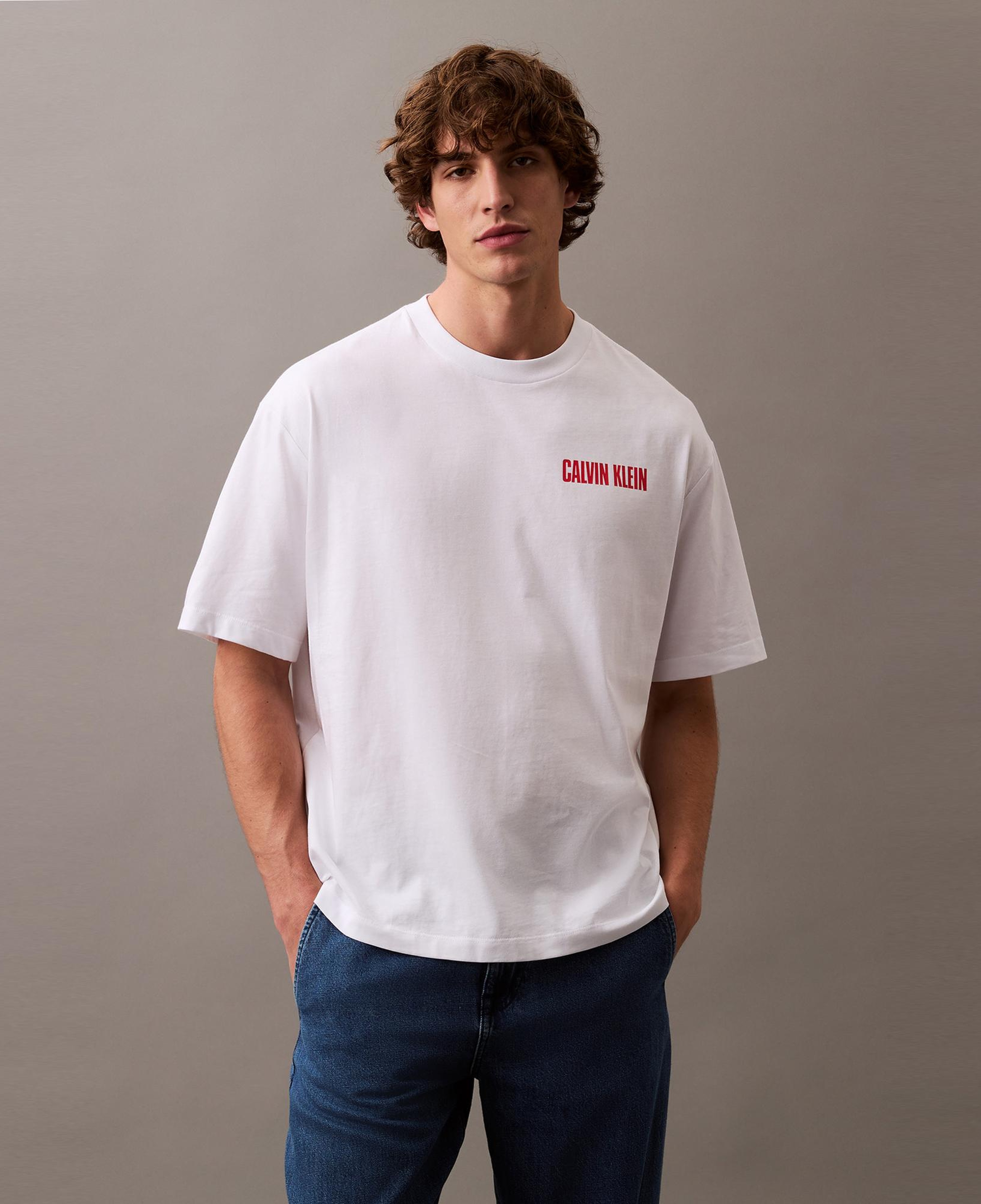 Calvin Klein Relax Vert Logo Erkek Beyaz T-Shirt