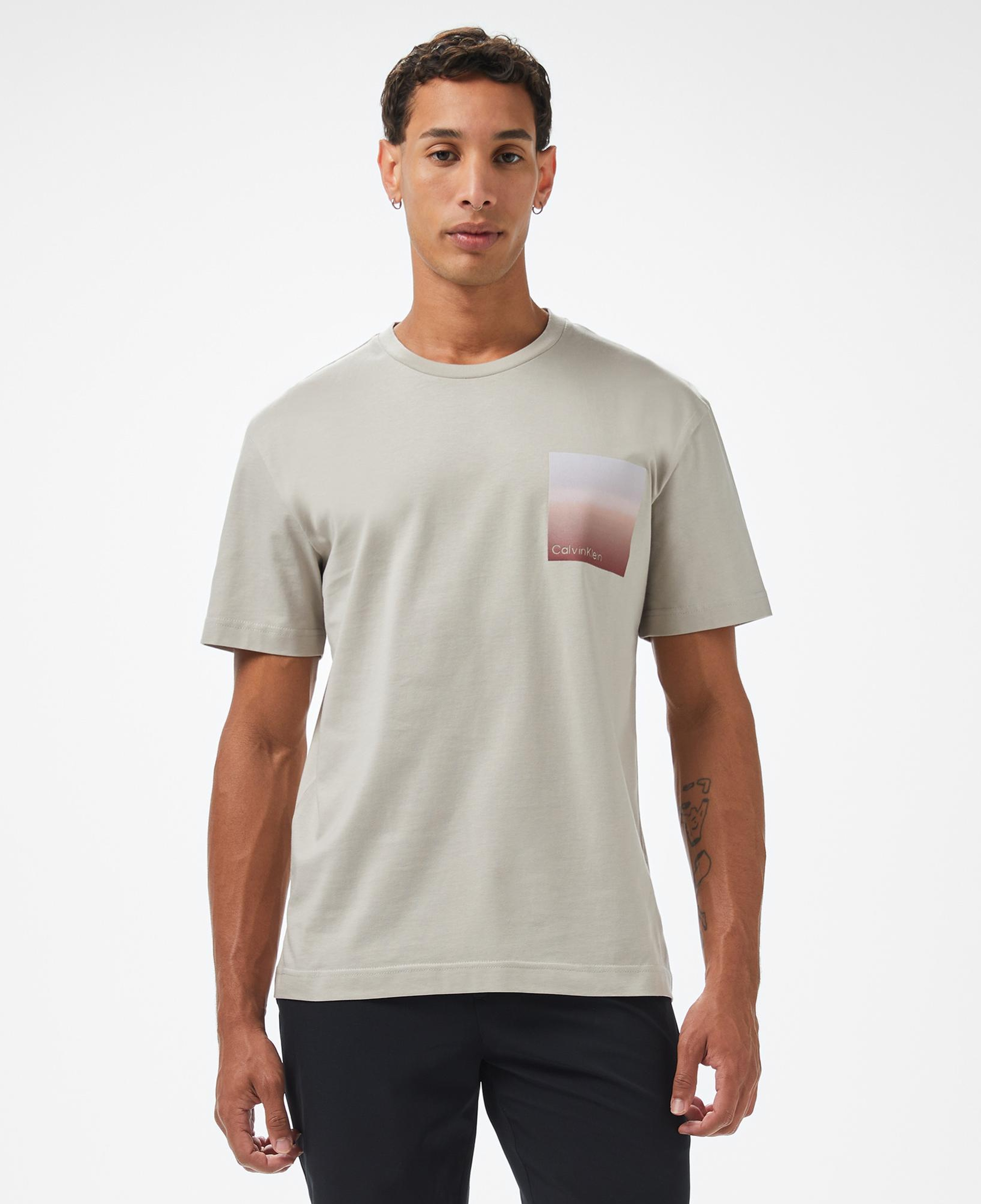 Calvin Klein Ombre Logo Erkek Gri T-Shirt