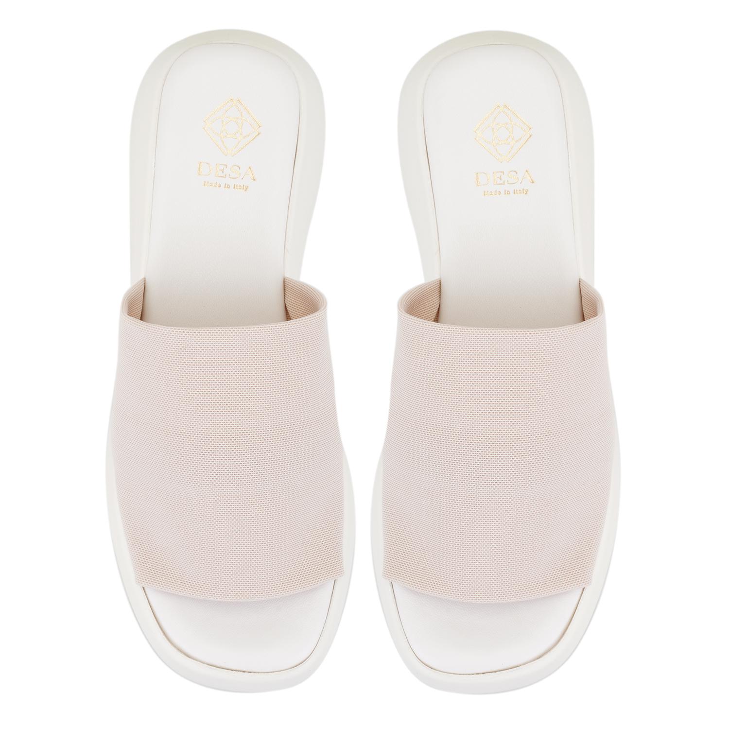 Kadın Beyaz Platform Tabanlı Terlik