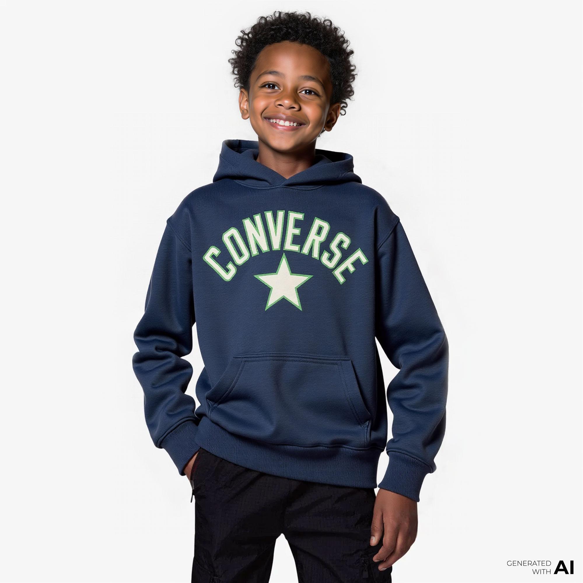 Converse Arch Flc Çocuk Lacivert Hoodie