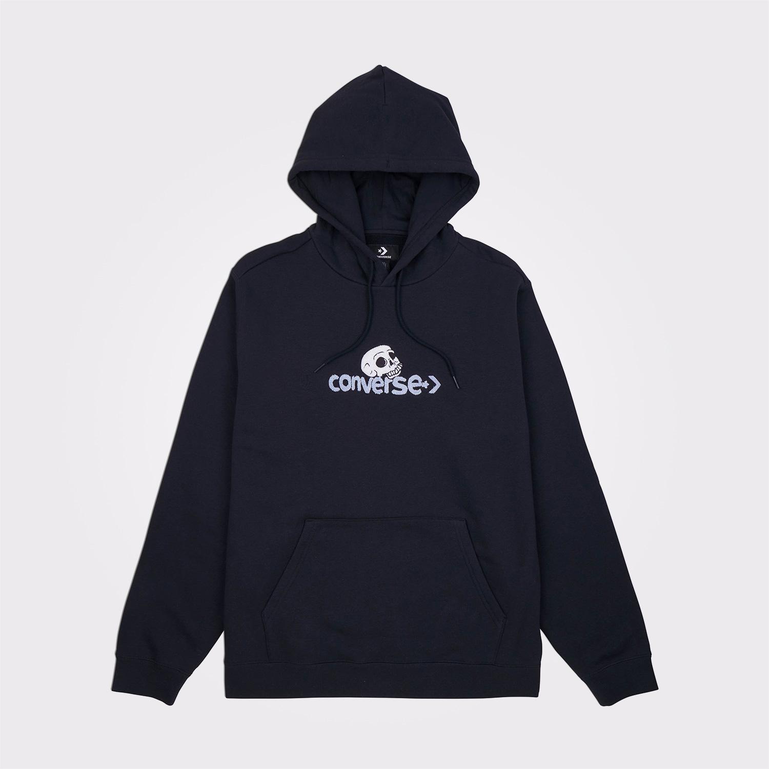 Converse Skull Erkek Siyah Hoodie