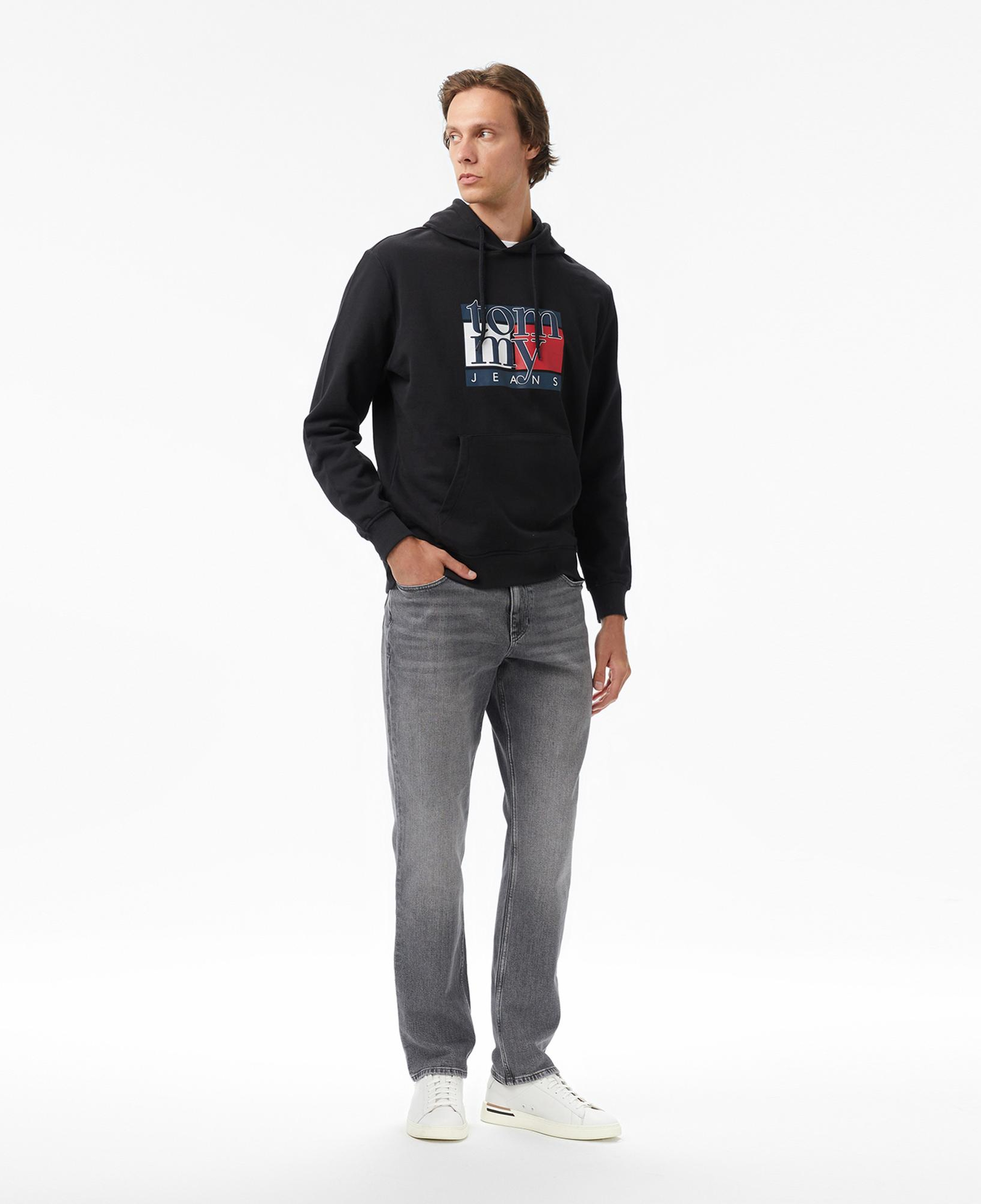 Tommy Hilfiger Twist Flag Erkek Siyah Hoodie