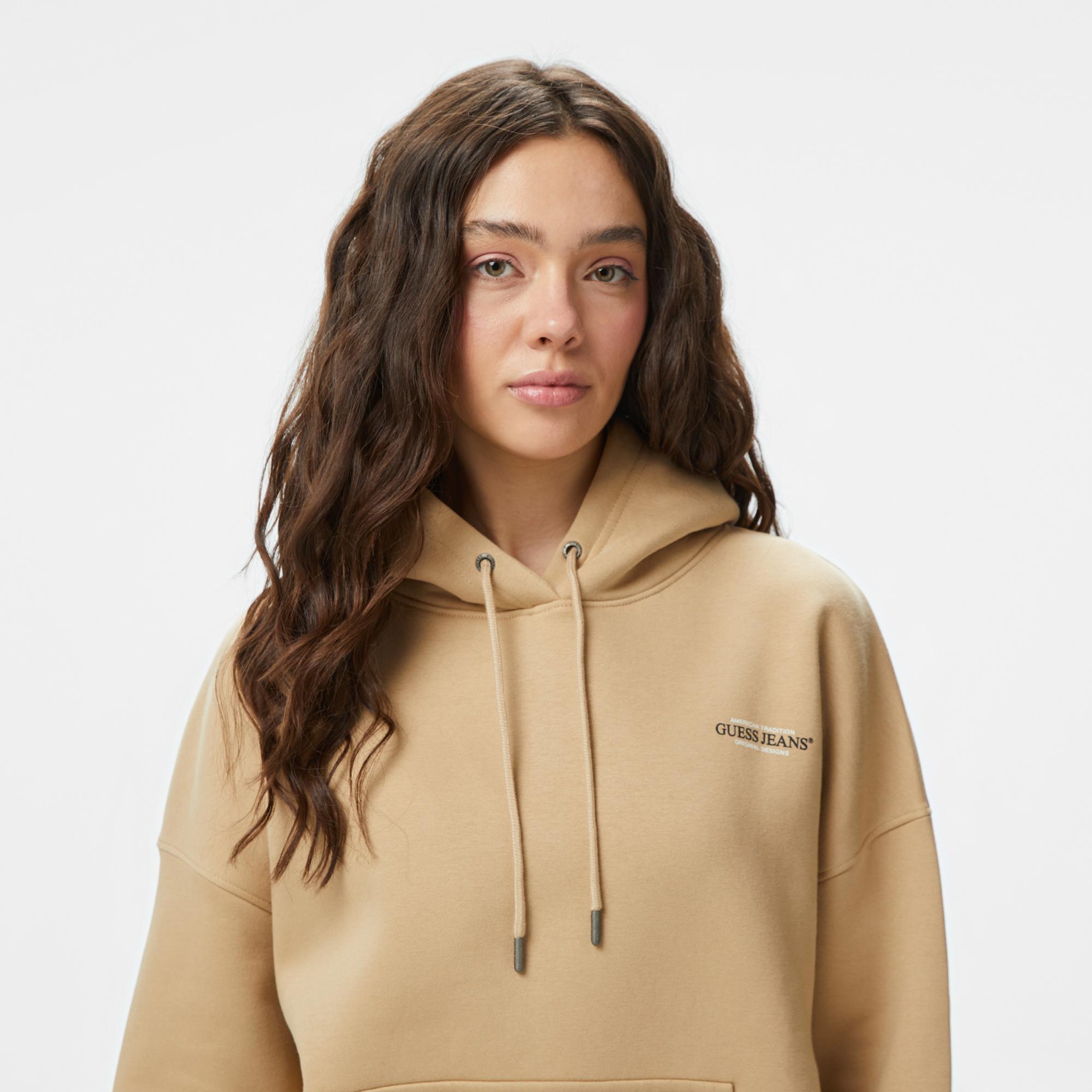 Guess American Traditional Kadın Bej Hoodie