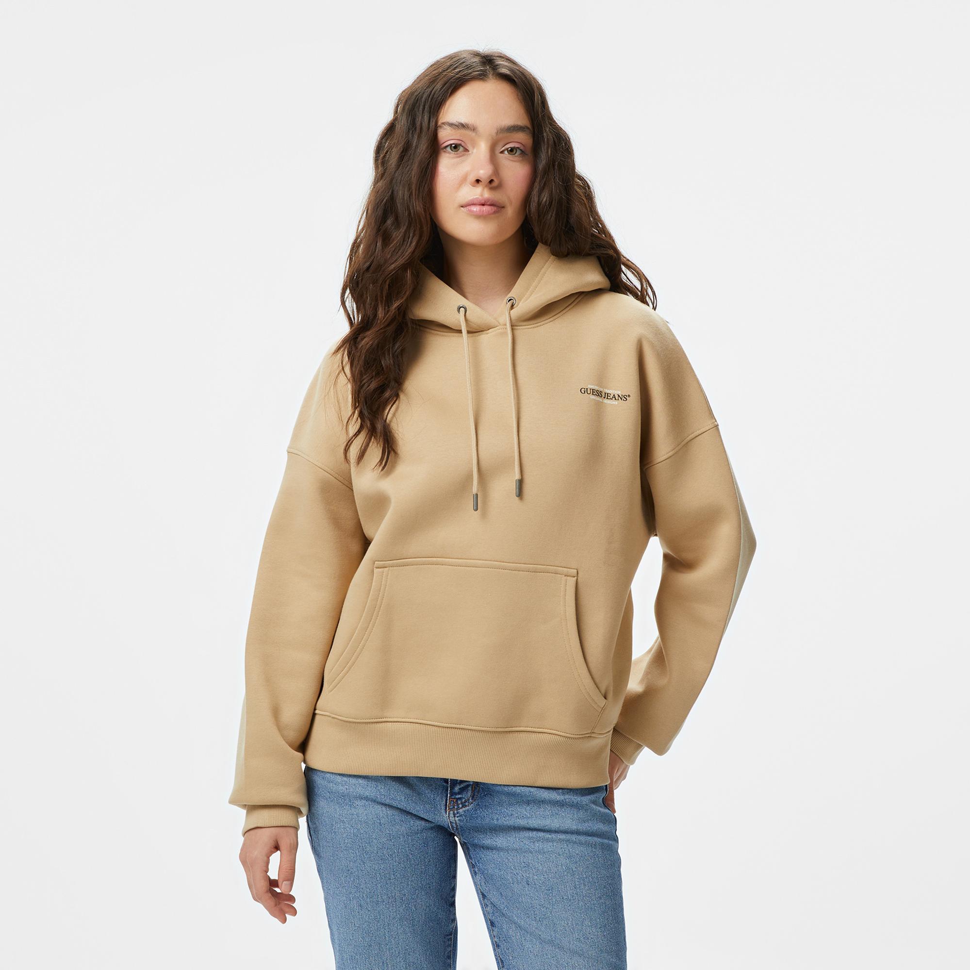 Guess American Traditional Kadın Bej Hoodie