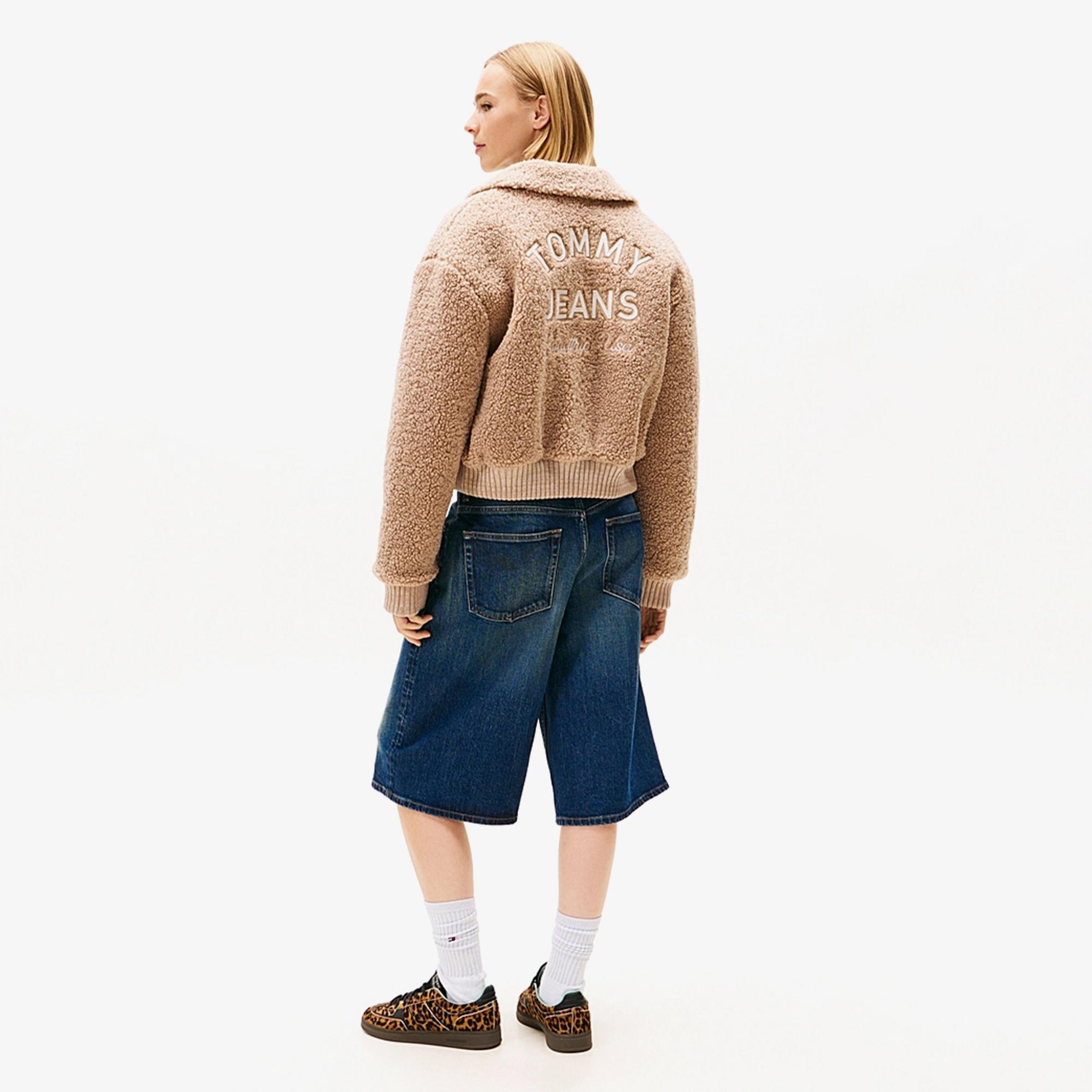 Tommy Hilfiger Teddy Varsity Bomber Kadın Bej Ceket