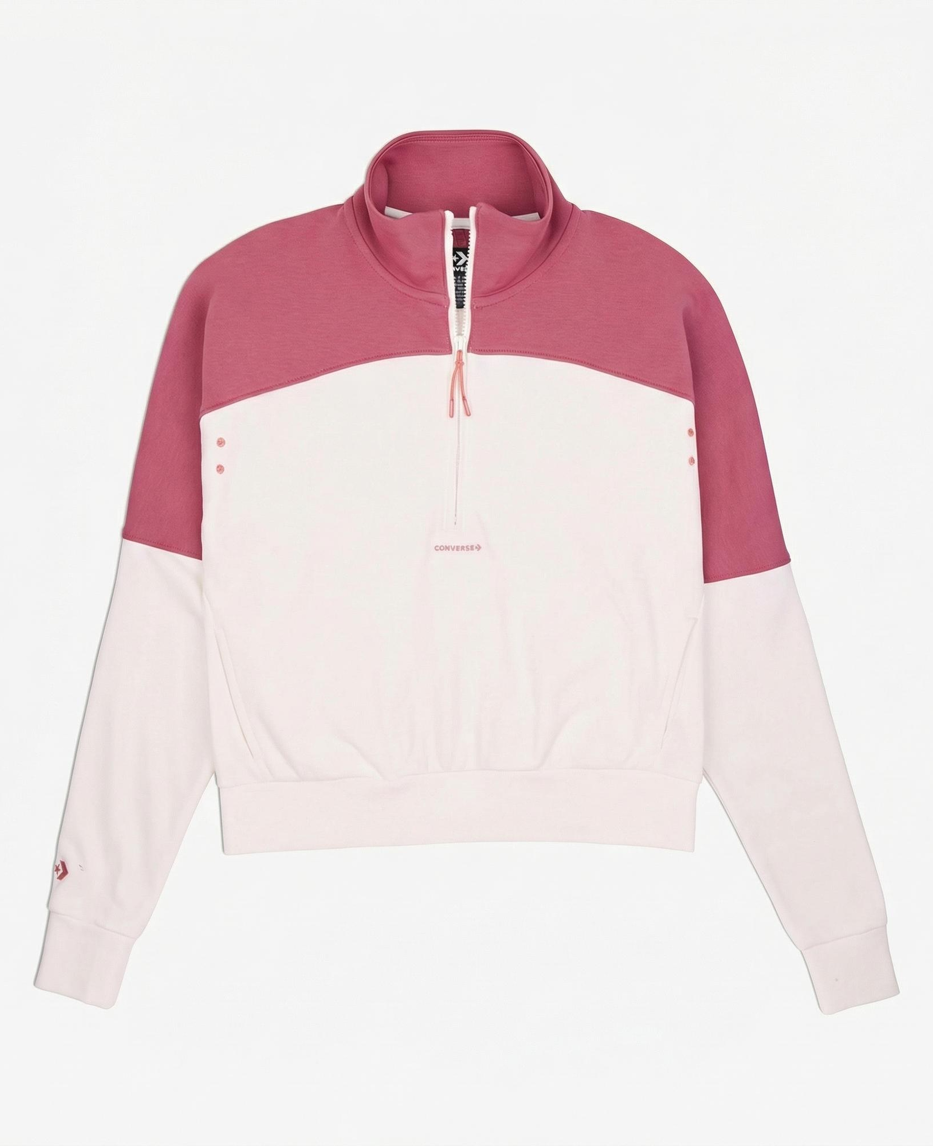 Converse Wordmark 1/2 Zip Kadın Beyaz Sweatshirt