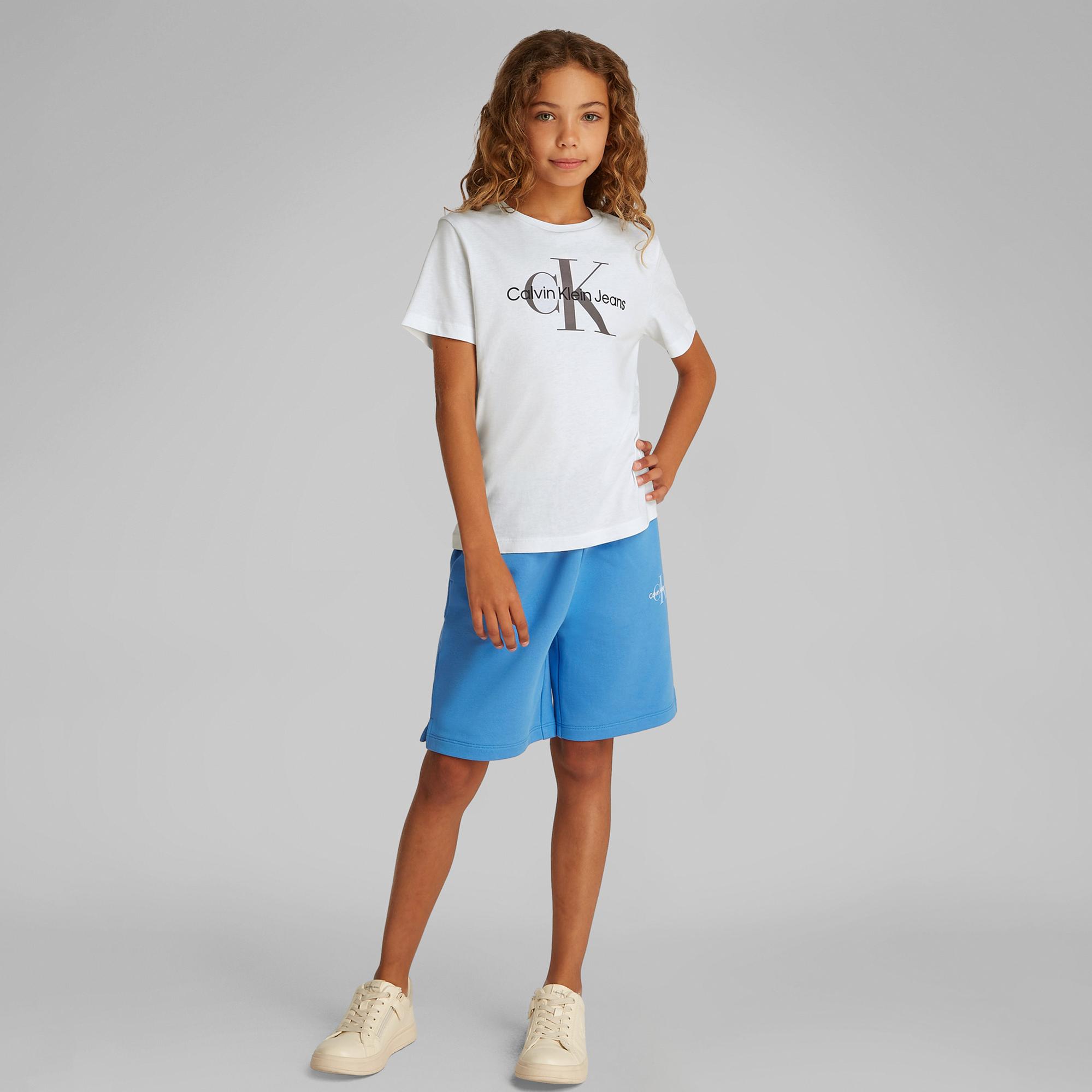 Calvin Klein Monogram Çocuk Beyaz T-Shirt
