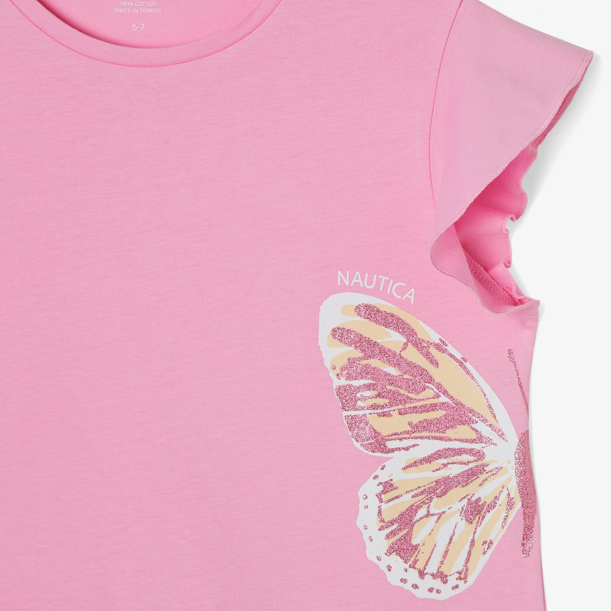 Nautica Kız Çocuk Pembe Relaxed Fit T-Shirt