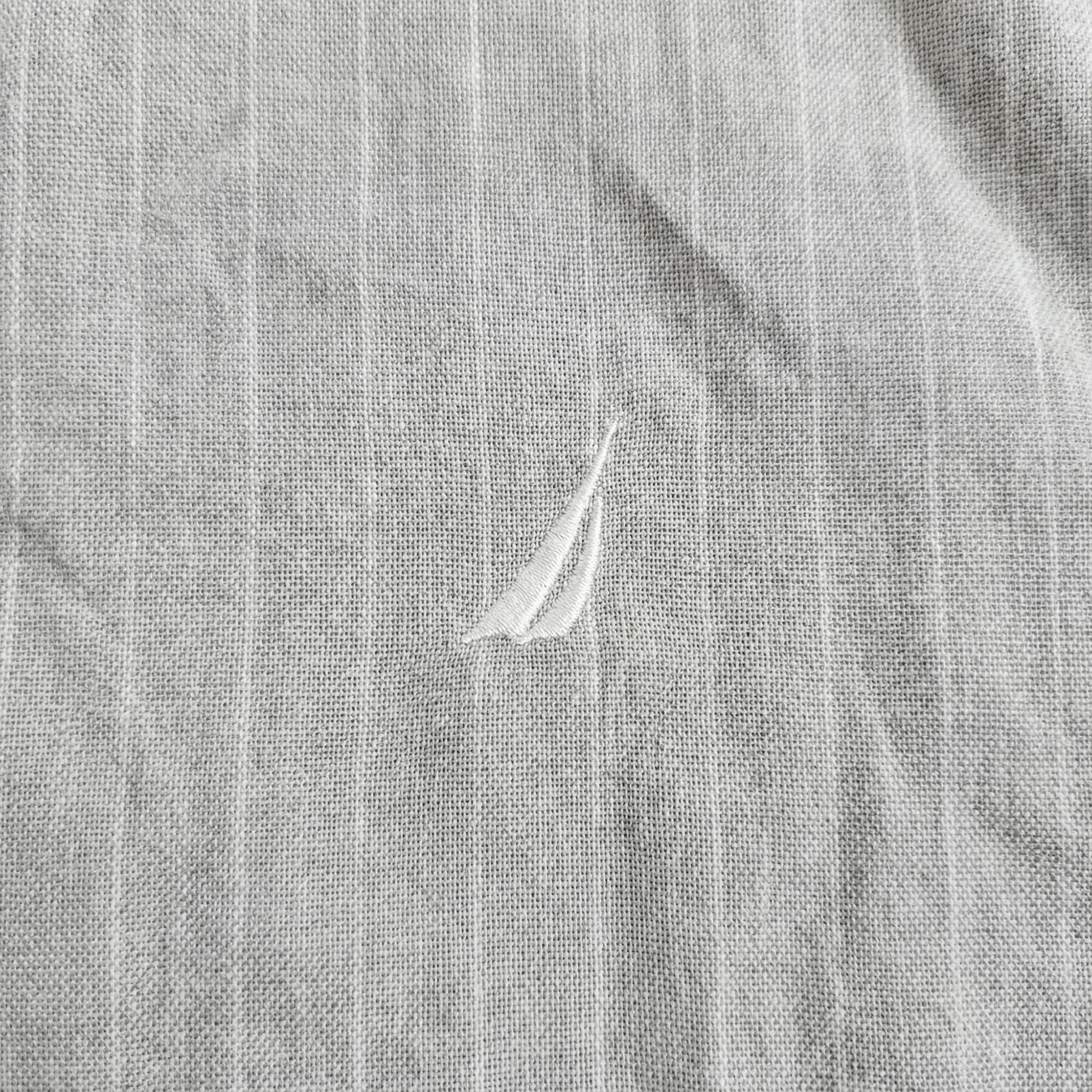 Nautica Erkek Gri Classic Fit Çizgili Gömlek