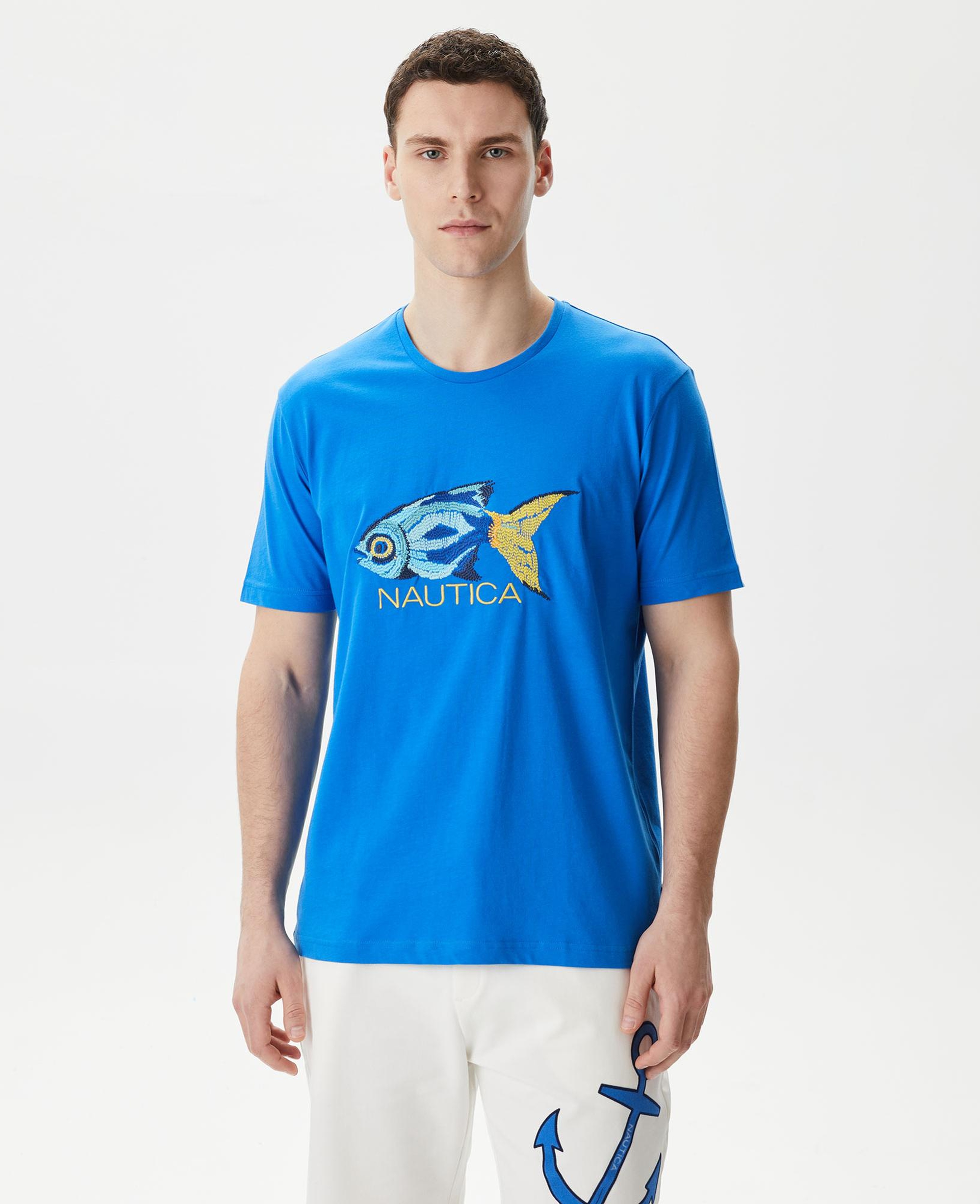 Nautica Erkek Mavi Standart Fit T-Shirt