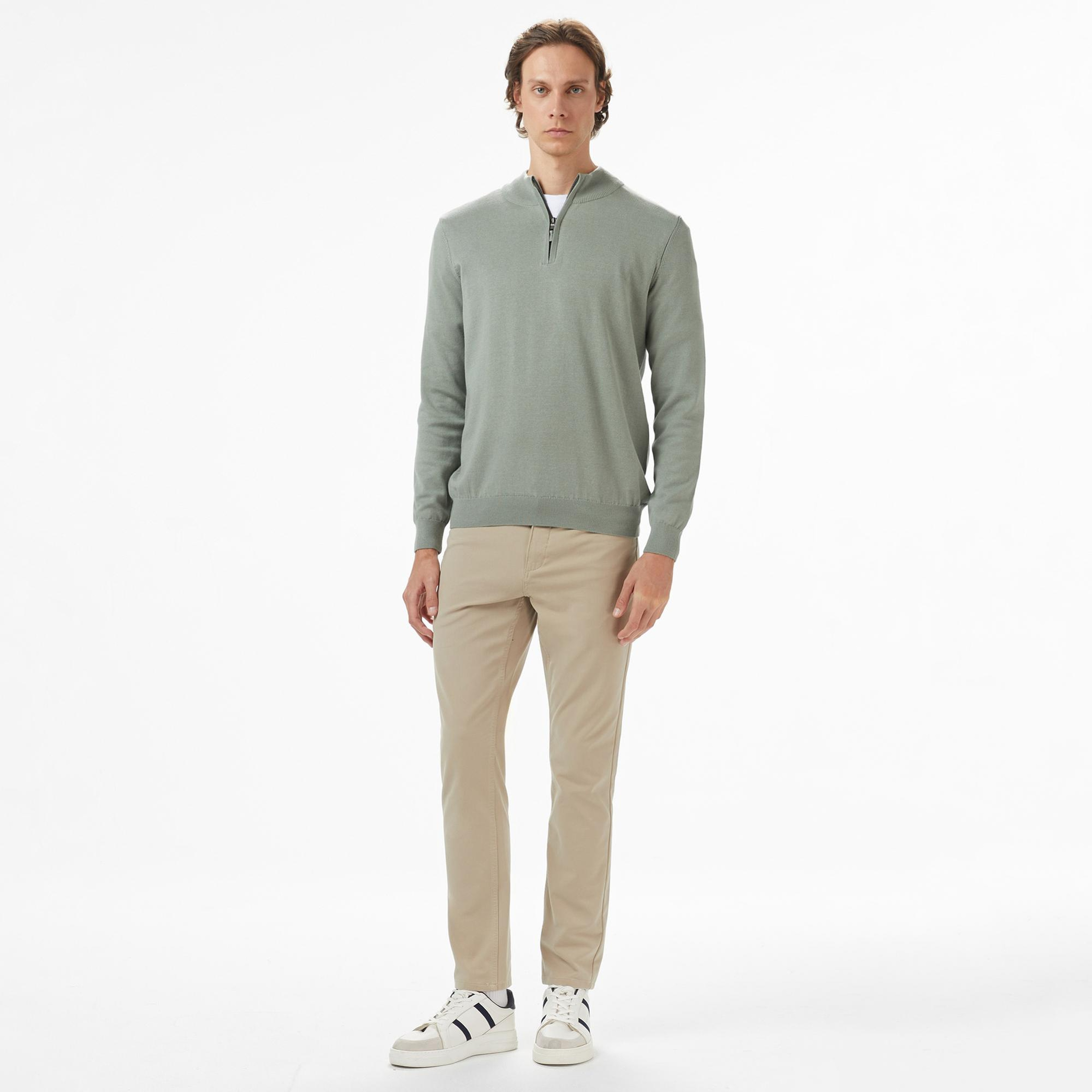 Nautica Erkek Yeşil Classic Fit Kazak