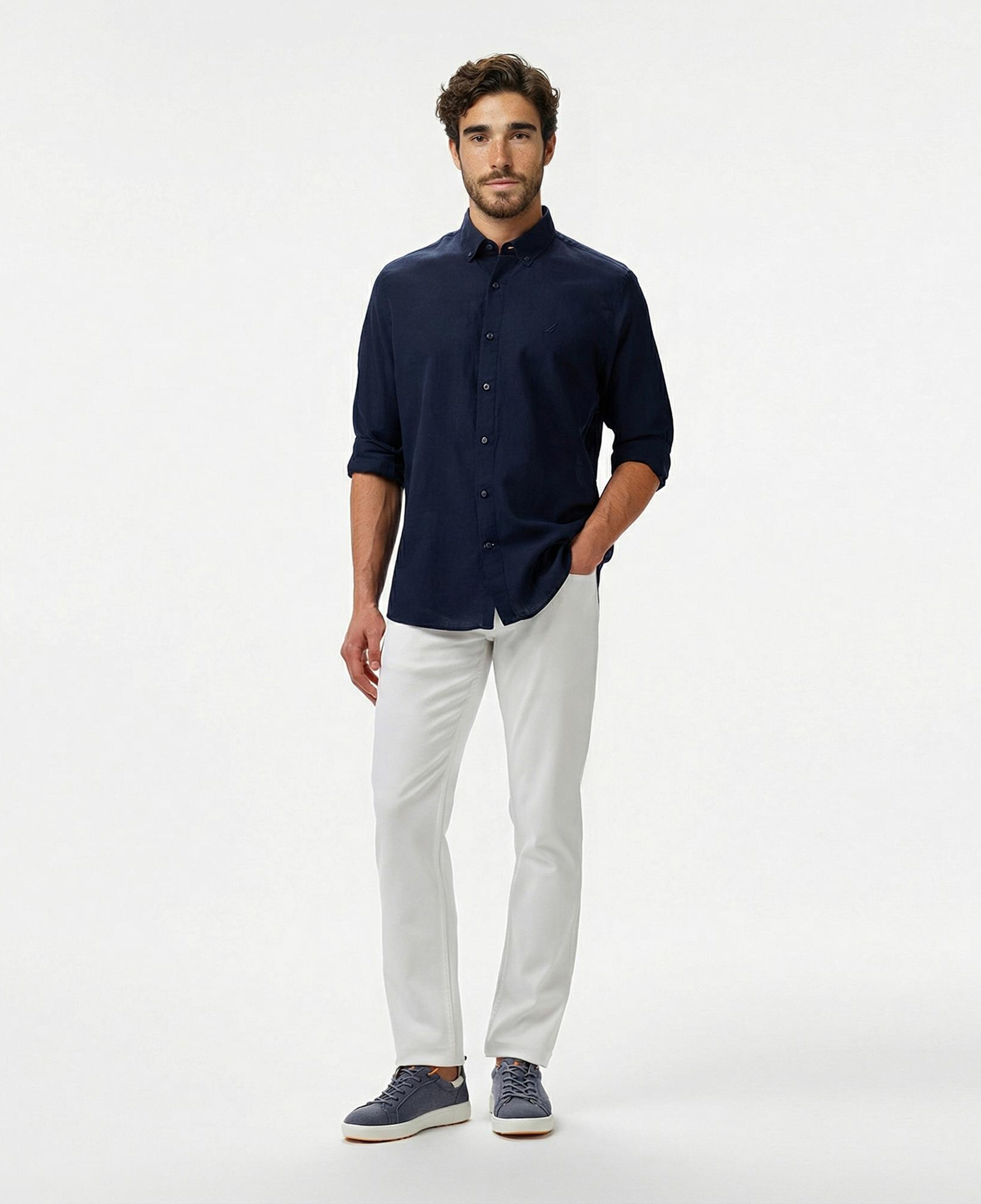 Nautica Erkek Lacivert Classic Fit Gömlek