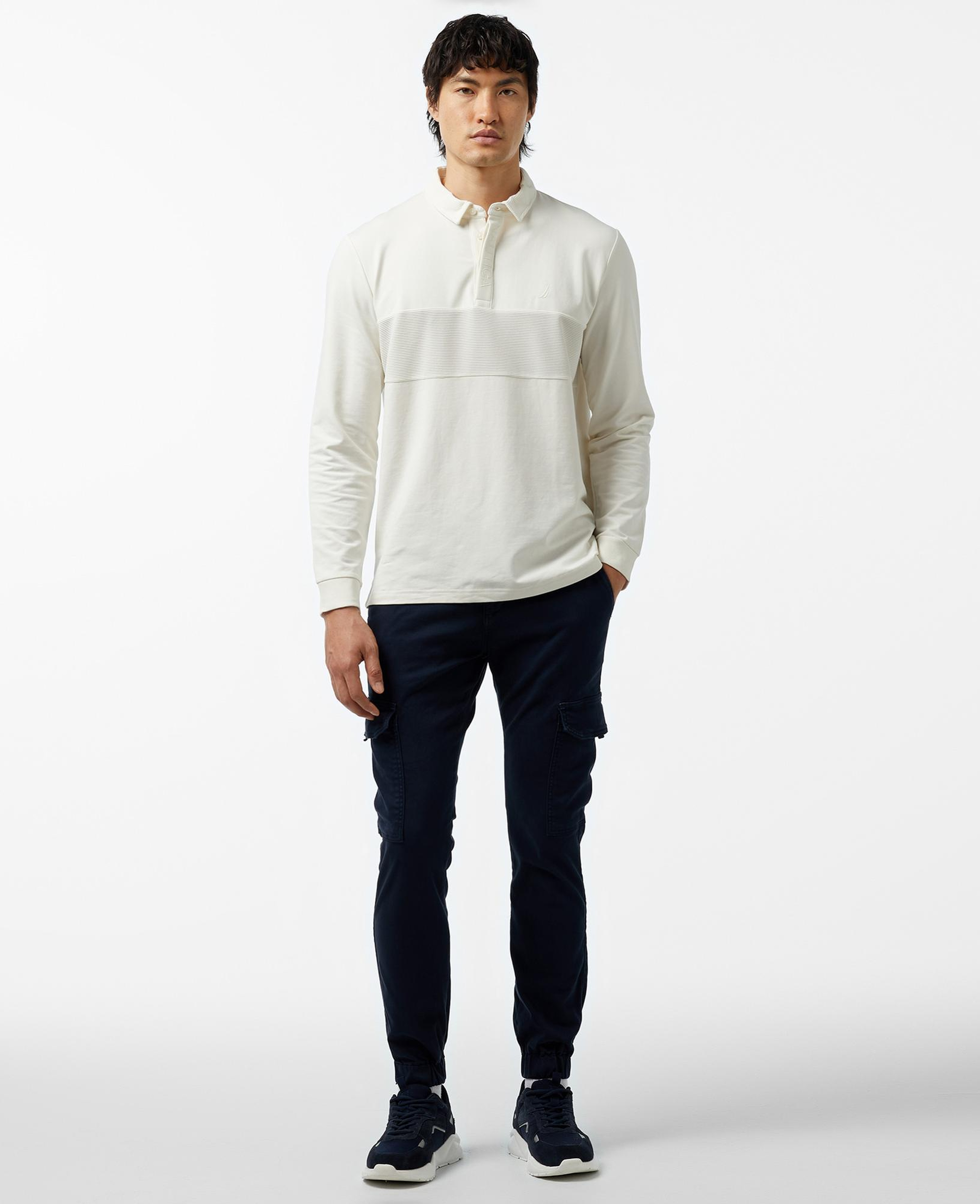 Nautica Erkek Kırık Beyaz Uzun Kollu Polo Yaka T-Shirt