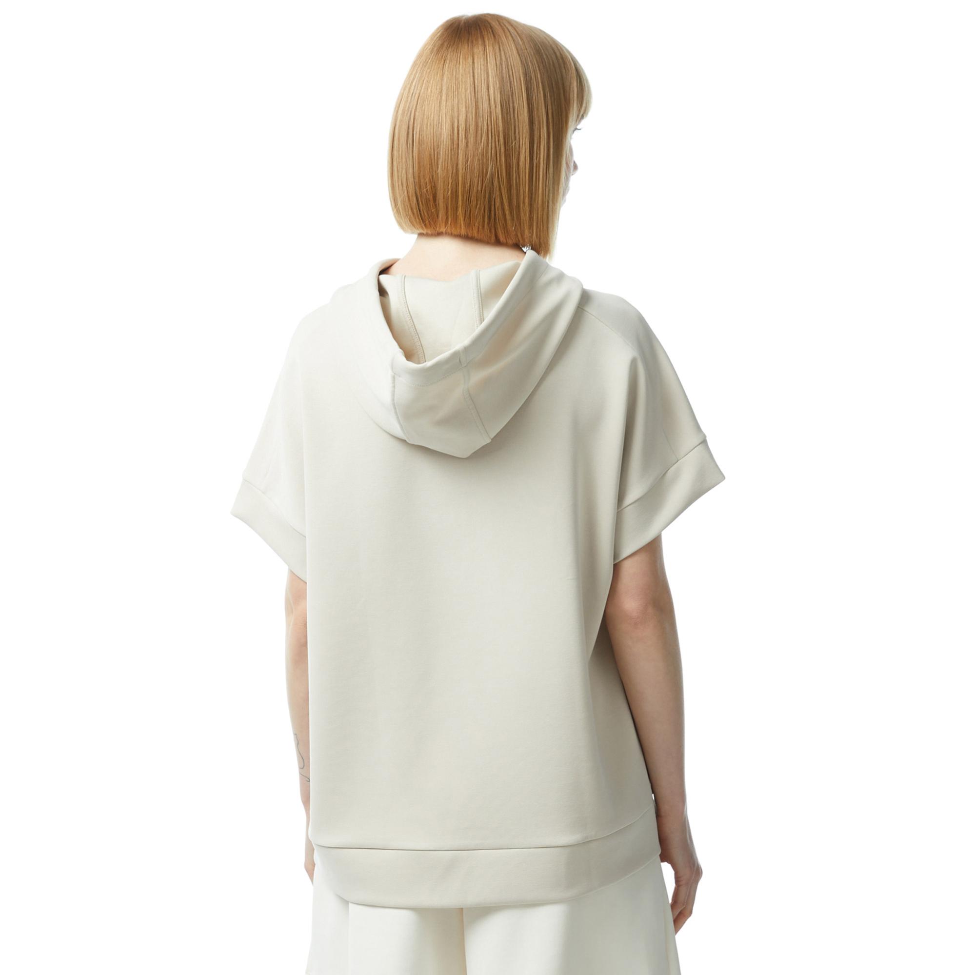 Nautica Kadın Beyaz Relaxed Fit Kısa Kollu Sweatshirt