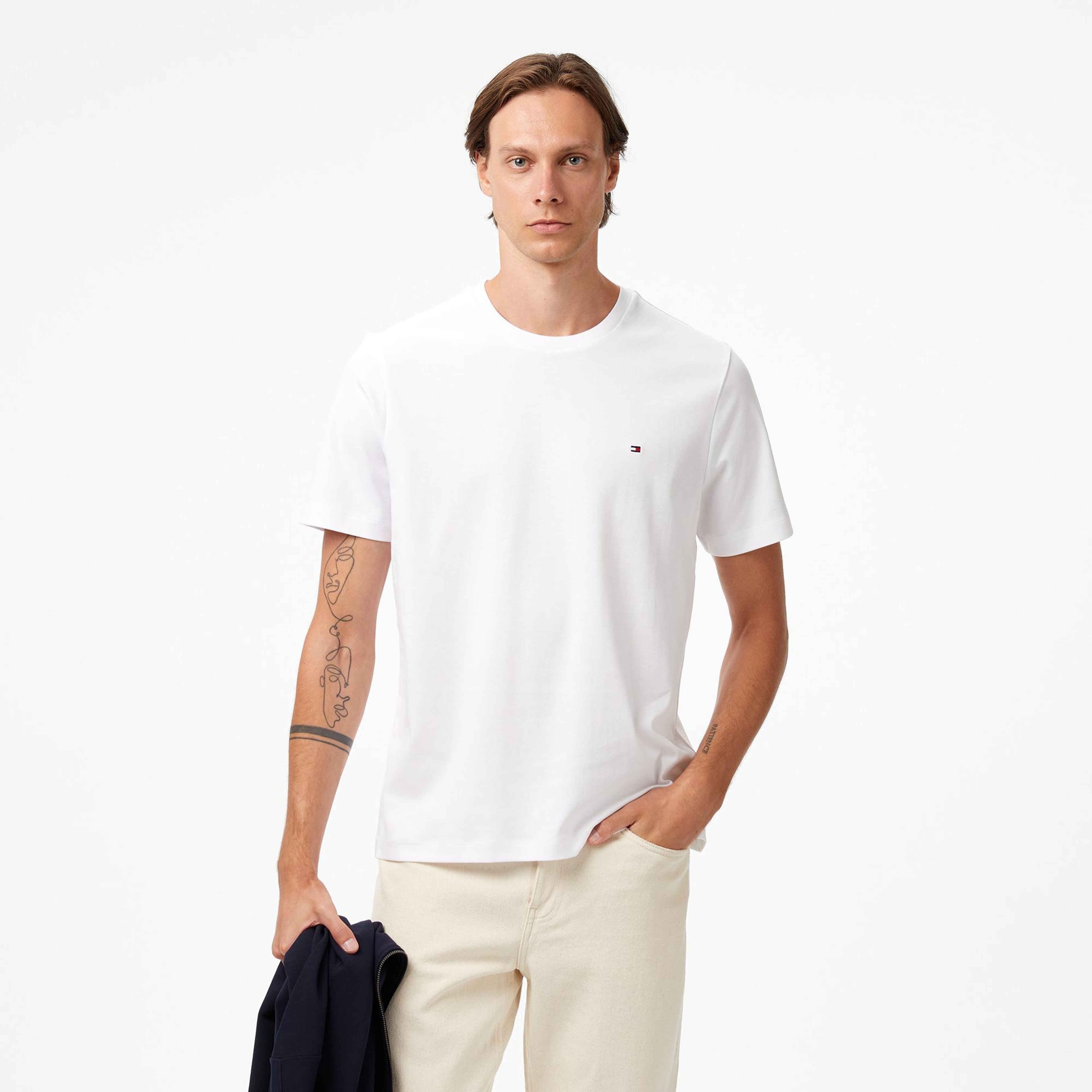 Tommy Hilfiger Elevated Essentials Erkek Beyaz T-Shirt