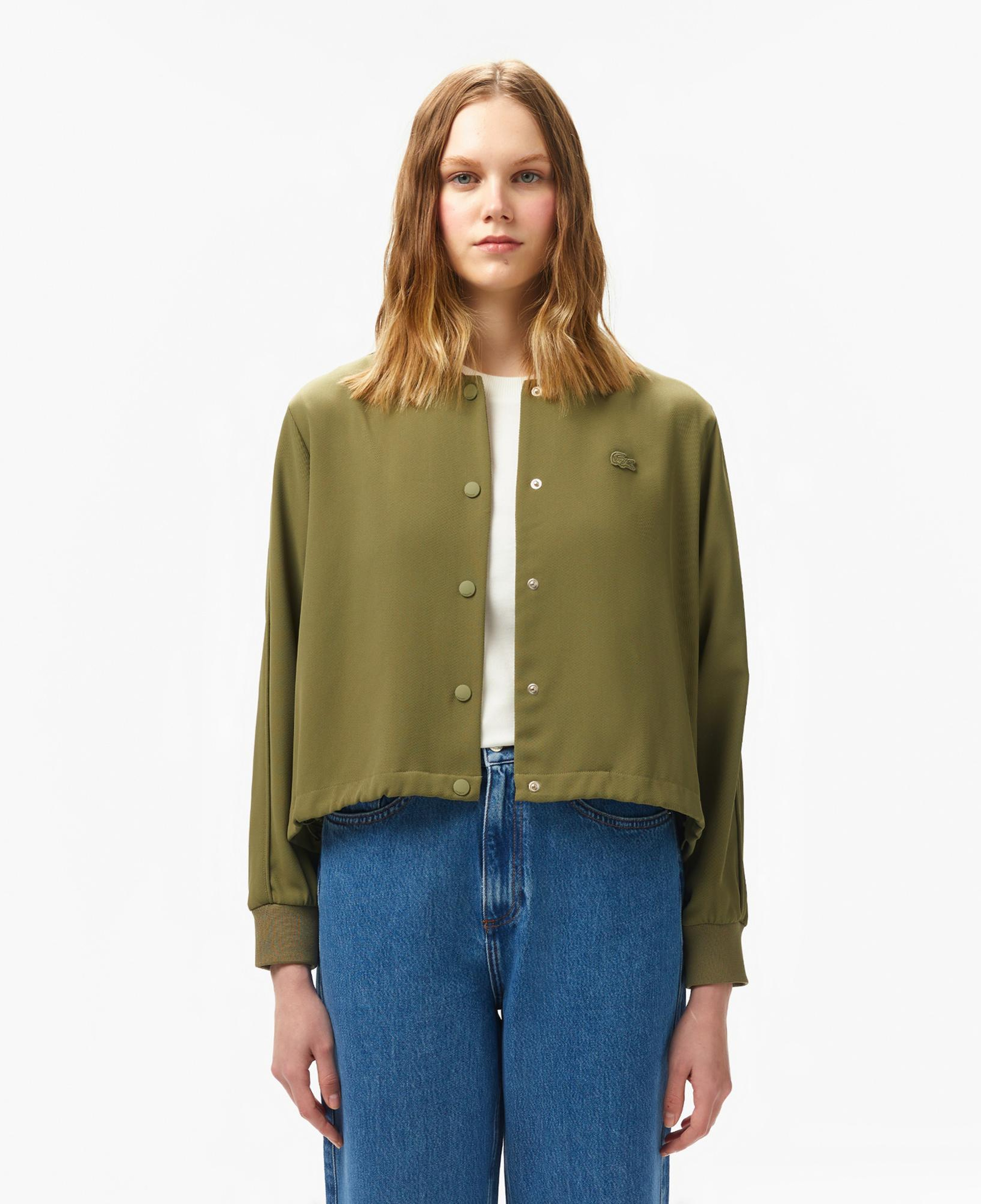 Lacoste Kadın Regular Fit Hakim Yaka Haki Gömlek