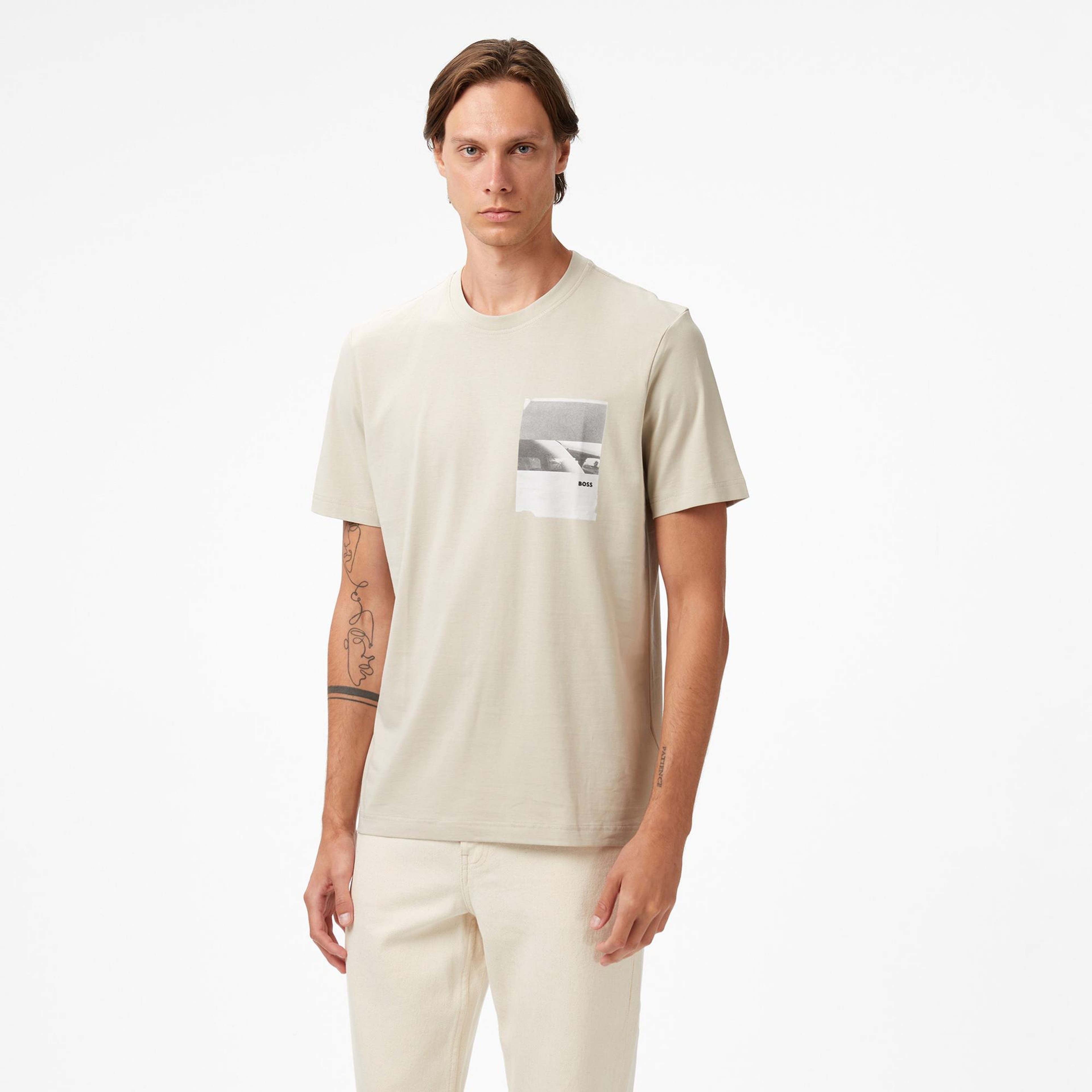 Boss Container Erkek Açık Bej T-Shirt