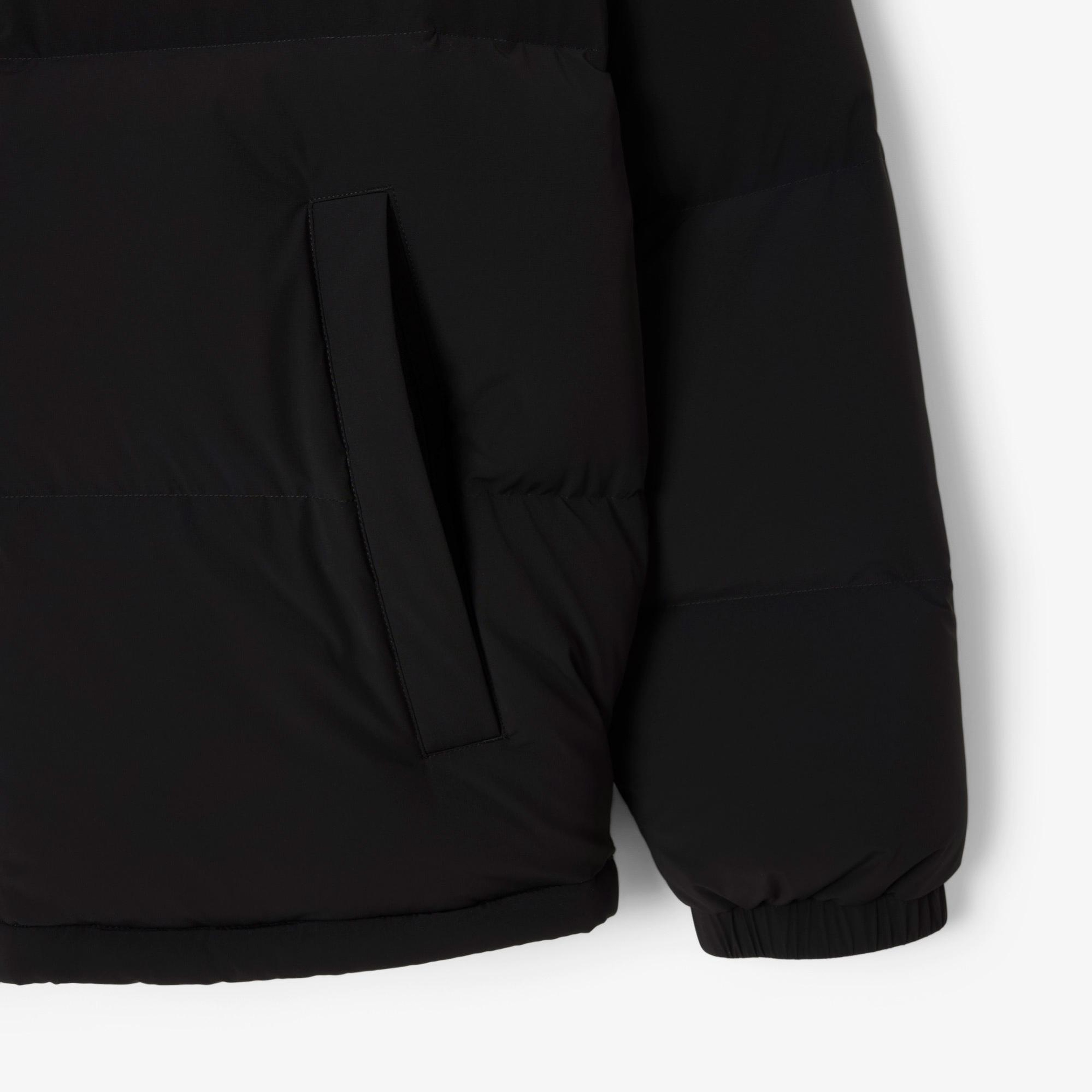 Lacoste Erkek Relaxed Fit Kapüşonlu Siyah Mont