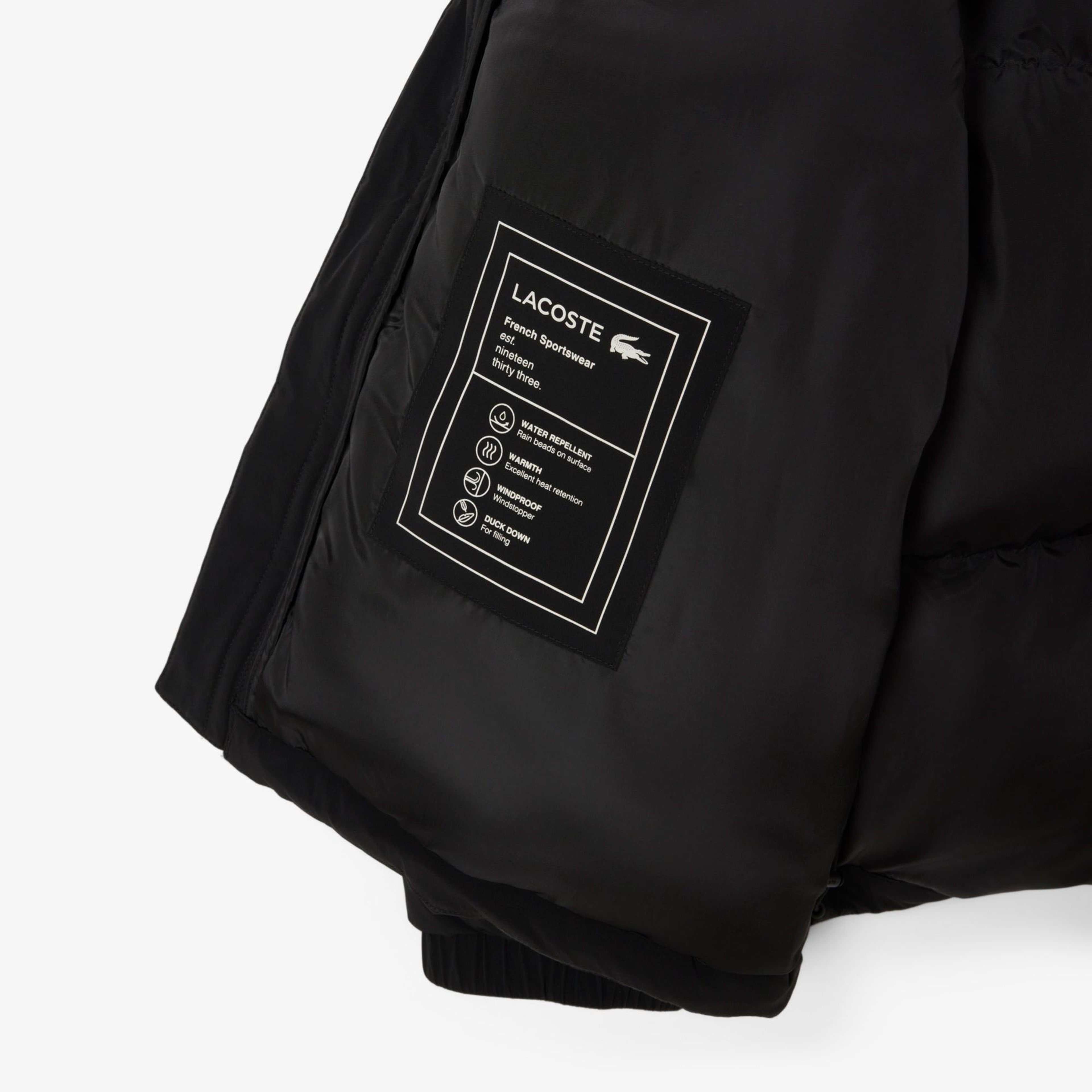 Lacoste Erkek Relaxed Fit Kapüşonlu Siyah Mont